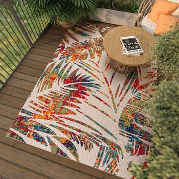 Designteppich In- & Outdoor Teppich Wetterfest & UV-beständig Balkon - Bunt, Mazovia, 80 x 150 cm, Höhe 6 mm, Kurzflor - niedrige Florhöhe, Weich, Pflegeleicht, Flachgewebe