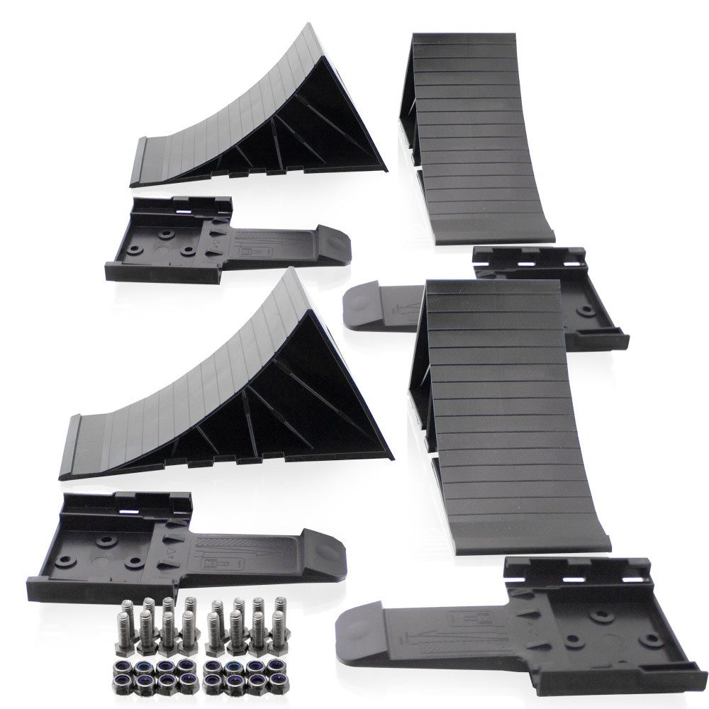 Bituxx Sicherheitskeil 2 Paar Radkeile mit Halter Schwarz, (Spar-Set, 8-St., MS-19298)