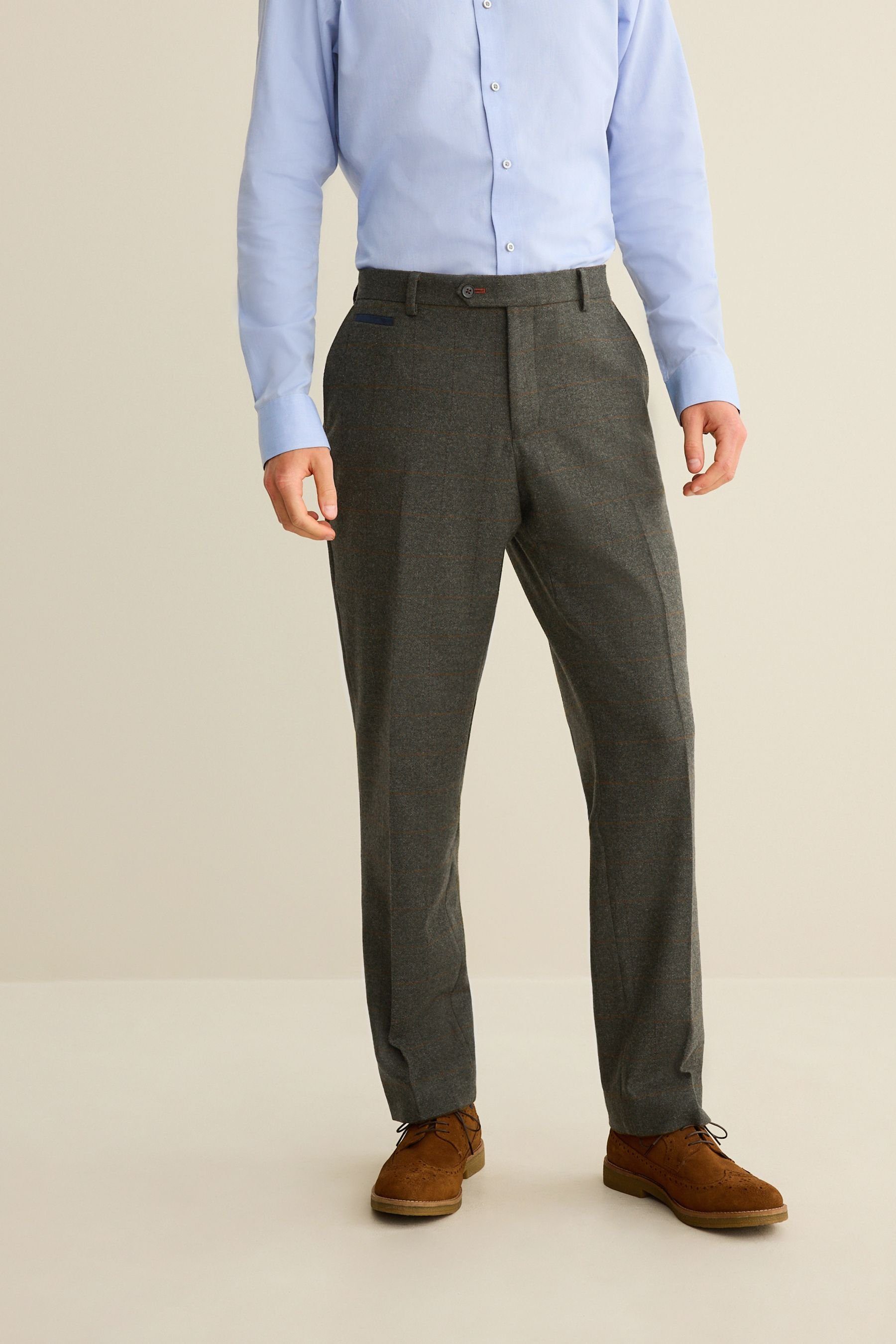 Next Anzughose Karierter Anzug mit Besatz: Hose (1-tlg)