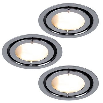 Paulmann LED Einbaustrahler, Leuchtmittel inklusive, Warmweiß, 3er Set Einbau Spot Strahler Chrom Metall Leuchte rund Lampe Paulmann