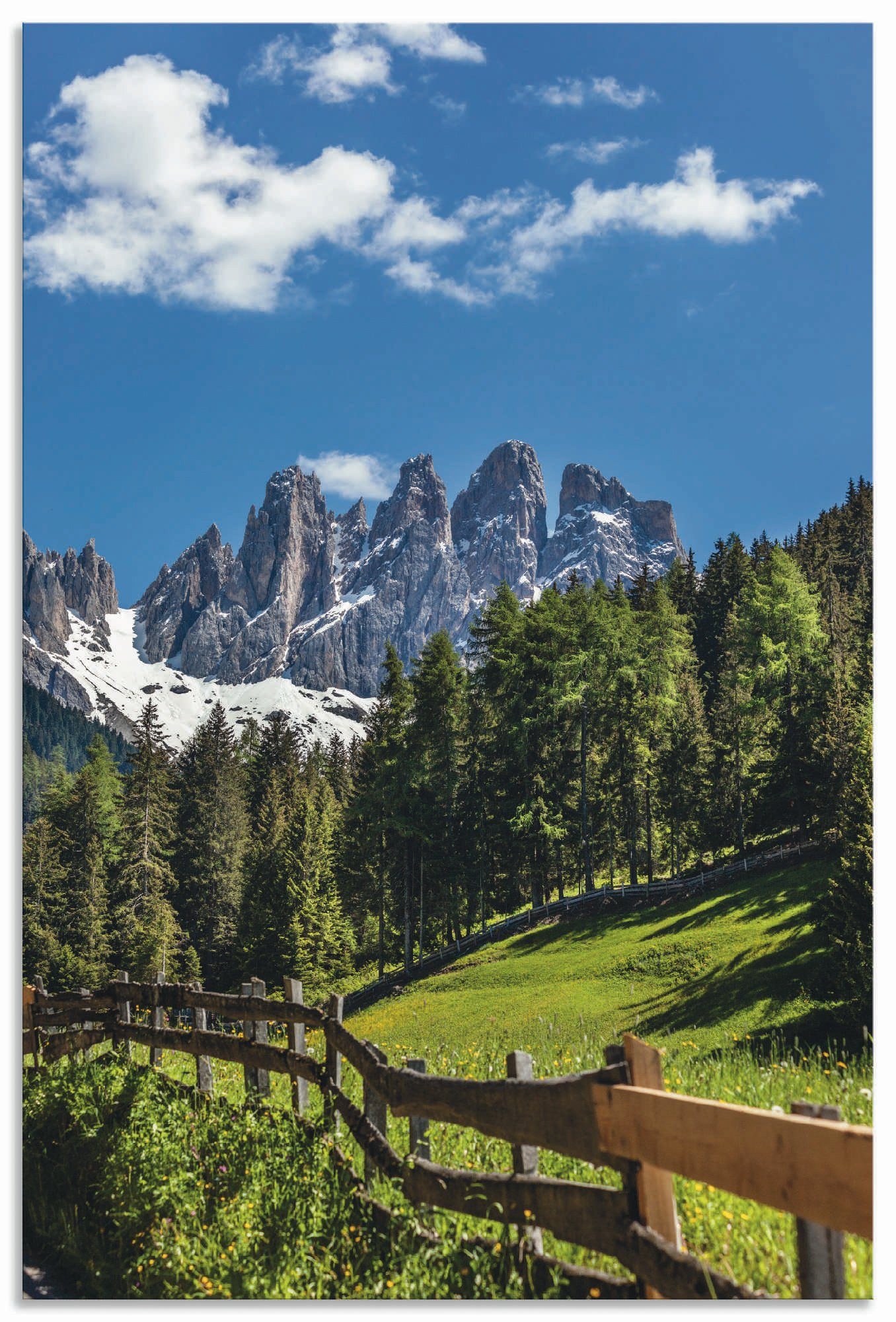 (1 Größen versch. Alpenbilder Wandbild Leinwandbild, mit Dolomiten, Villnösstal Berge St), Artland oder Wandaufkleber Poster Alubild, in Südtirol, als &