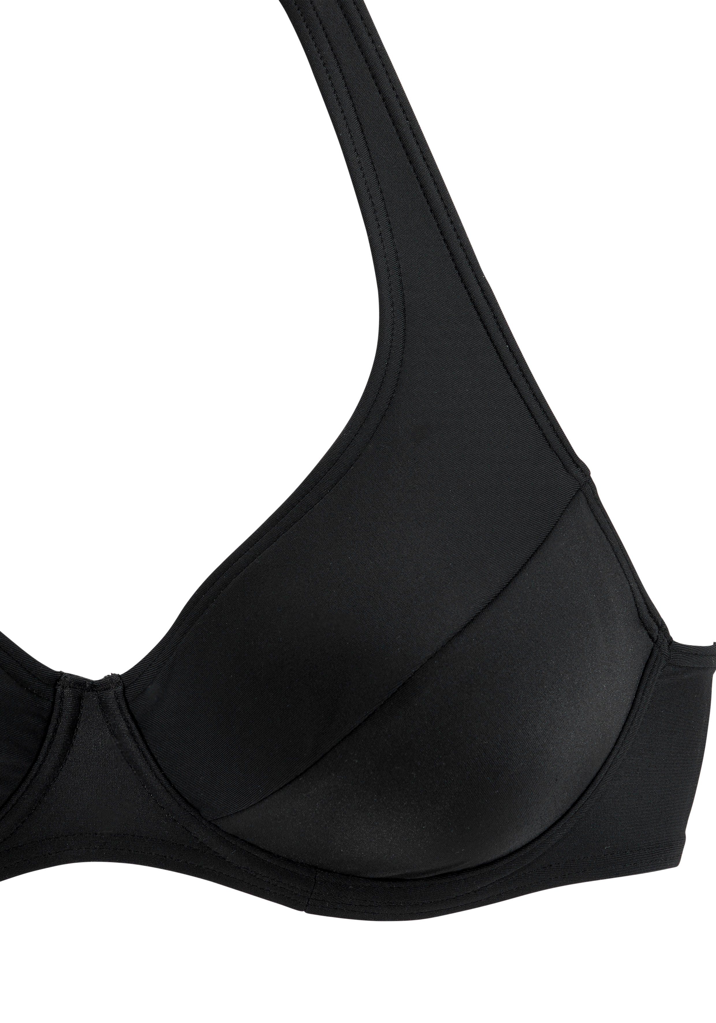 Vivance Bügel-Bikini mit gestreiften Gummibändern schwarz