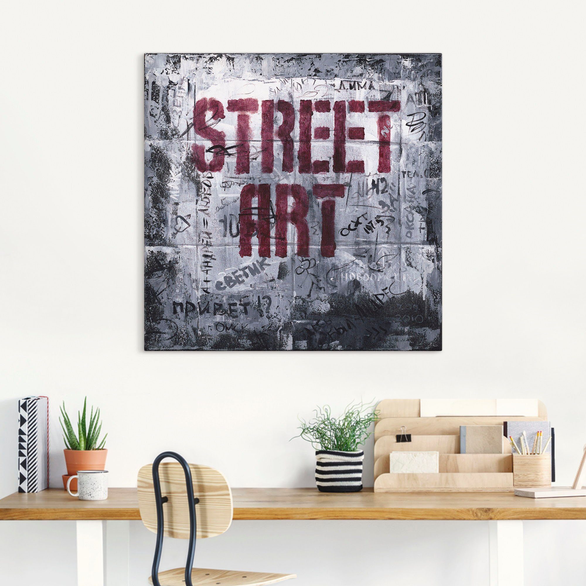 Straßenkunst, St), als Street Leinwandbild, Texte Wandbild & - versch. Größen in oder Wandaufkleber Sprüche Poster Art Alubild, (1 Artland