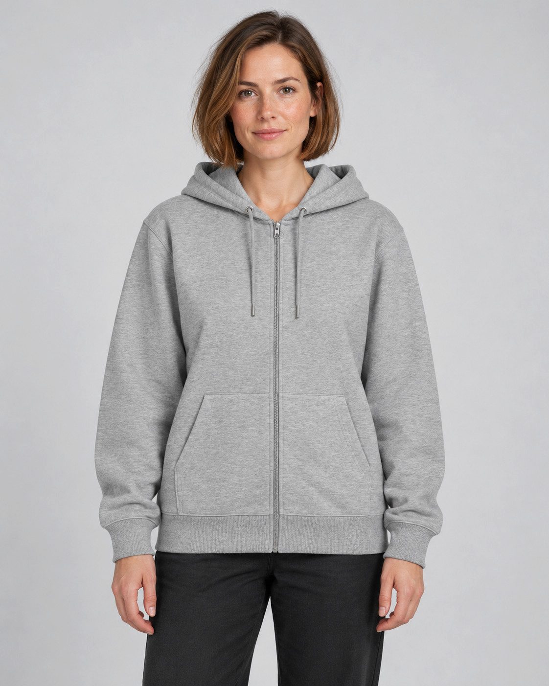 Sitztgut Kapuzensweatjacke Unisex Zip-Hoodie aus Baumwolle mit Metallreißverschluss (1-tlg) 350 g/m², innen angeraut, durchgehender Metallreißverschluss