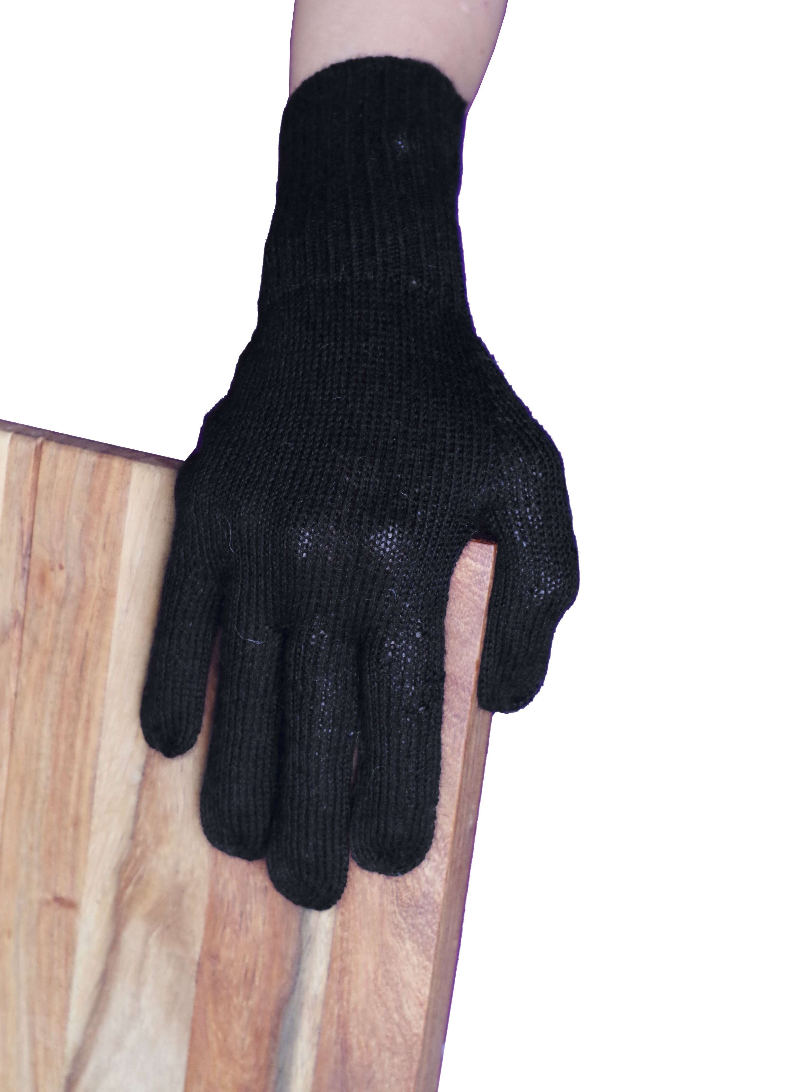 Posh Gear schwarz Alpakawolle 100% Alpaka Guantino Strickhandschuhe aus Fingerhandschuhe