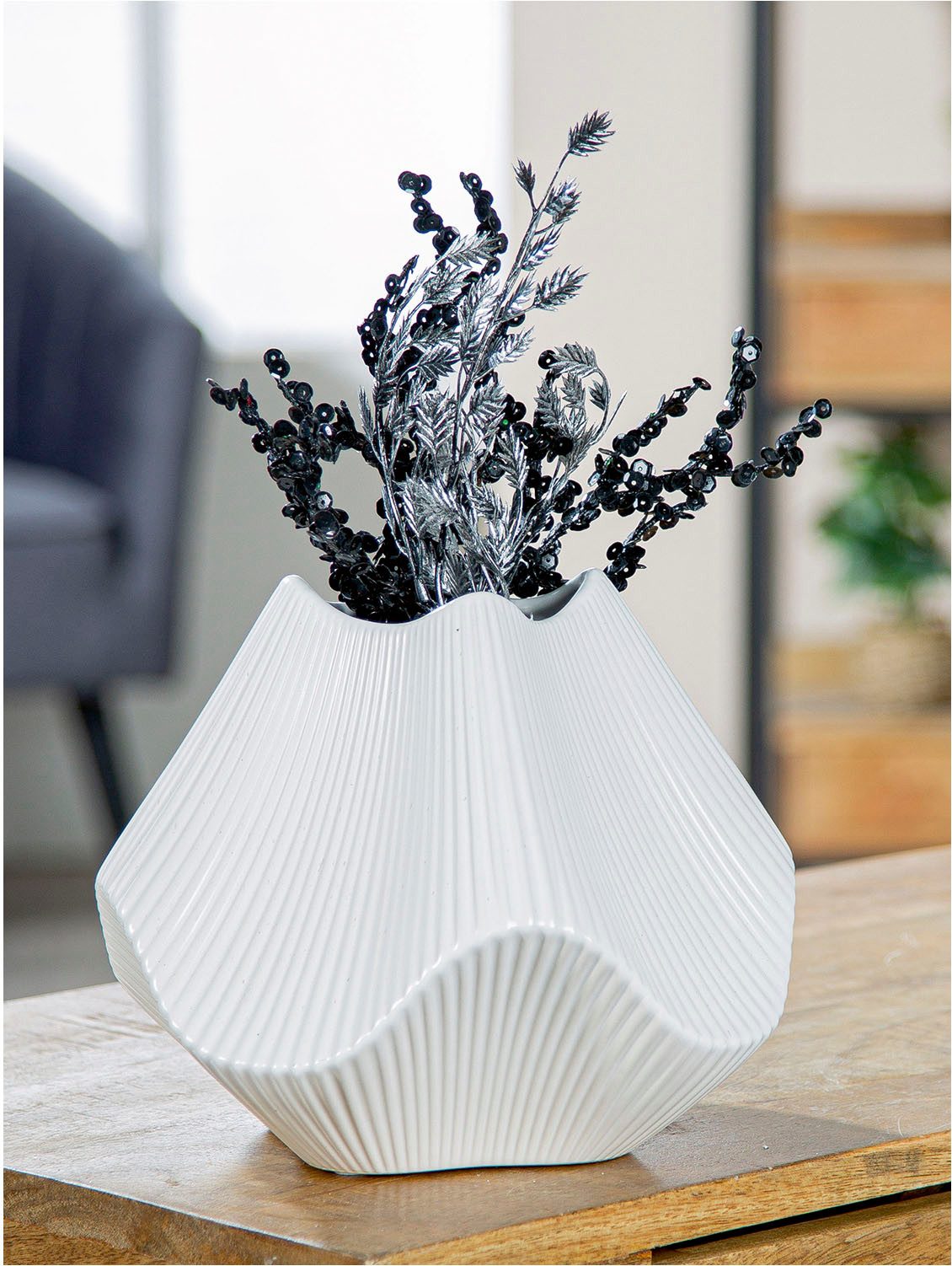 GILDE Tischvase Vase Lamellen H. 18,5 cm (1 St)