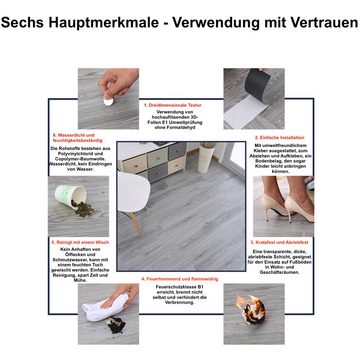 RHP Vinylboden RHP Beige Sreifen Selbstklebender Vinylboden: Langlebiges PVC mit