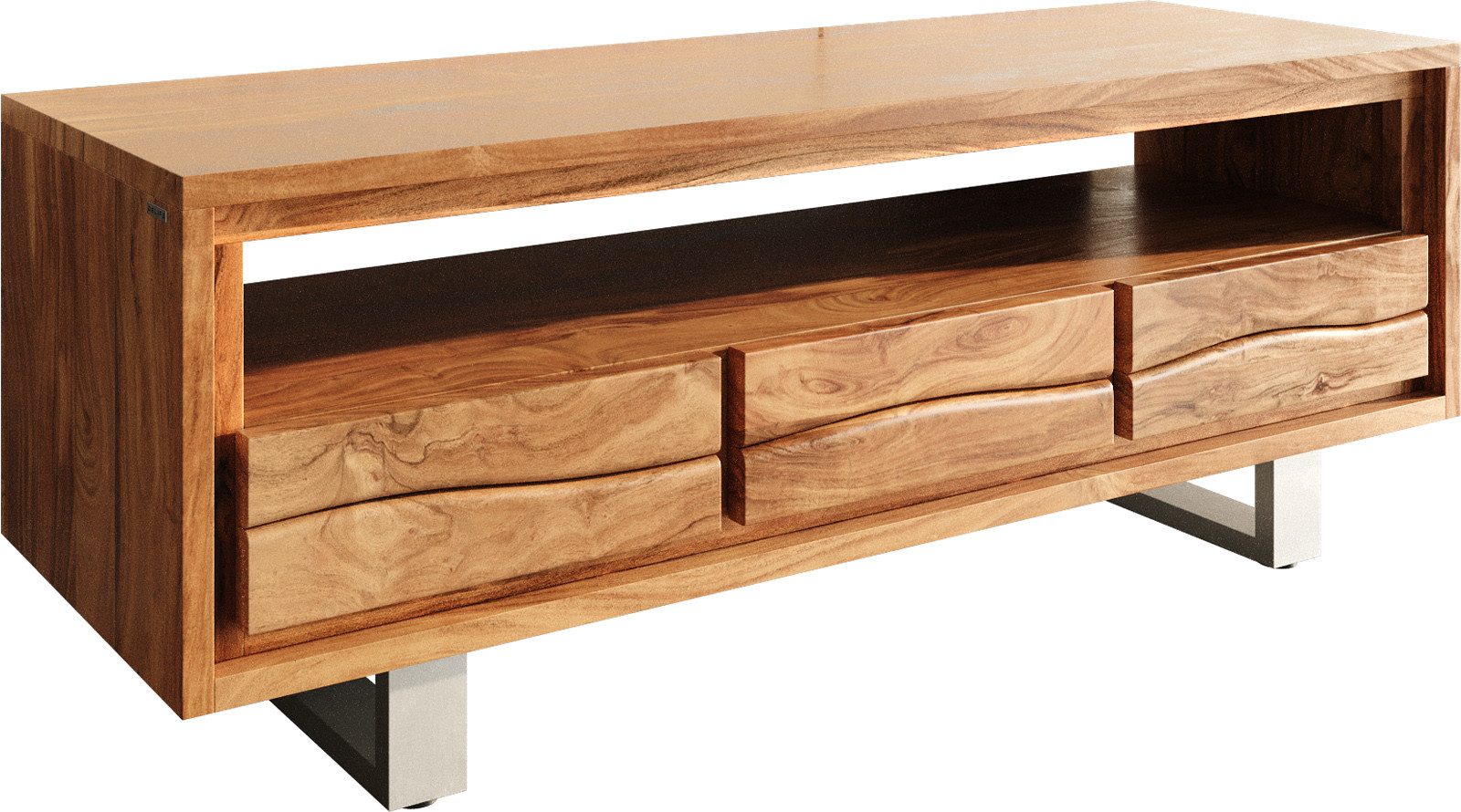 DELIFE Lowboard Live-Edge, Akazie Natur 146 günstig online kaufen