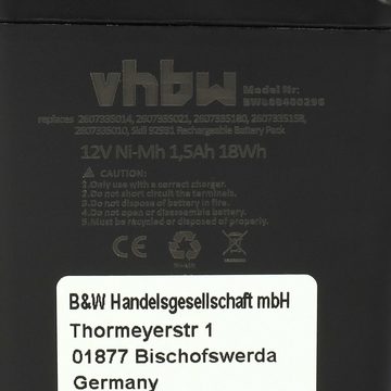 vhbw kompatibel mit Bosch GSR 12VES Akku NiMH 1500 mAh (12 V)
