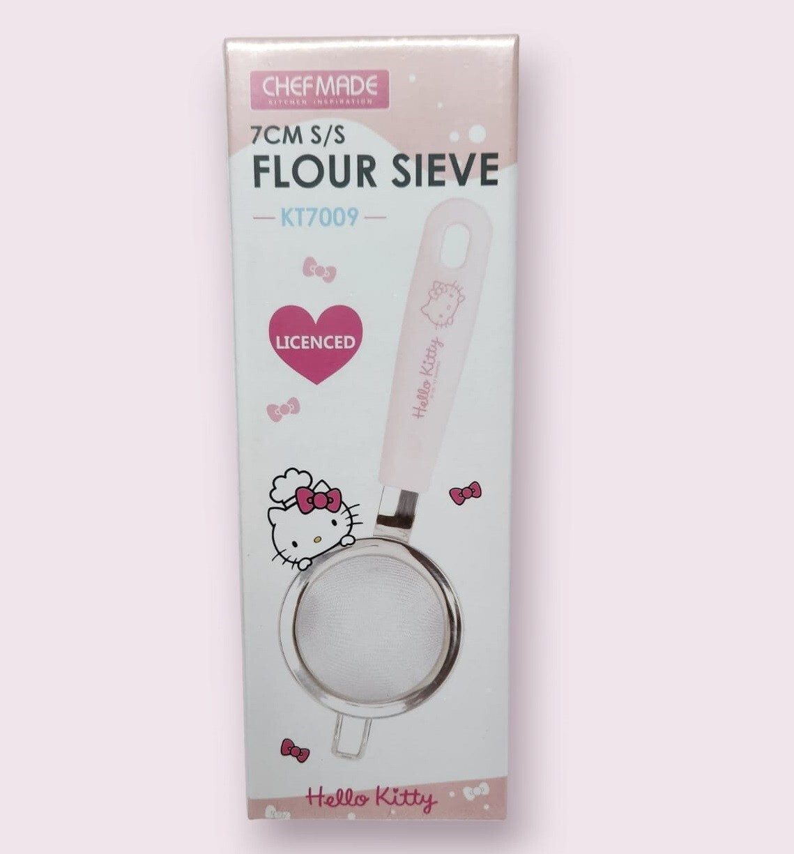 Chefmade Küchensieb Hello Kitty Mehlsieb 7 cm Edelstahl Sieb Backzubehör KT7009, Edelstahl