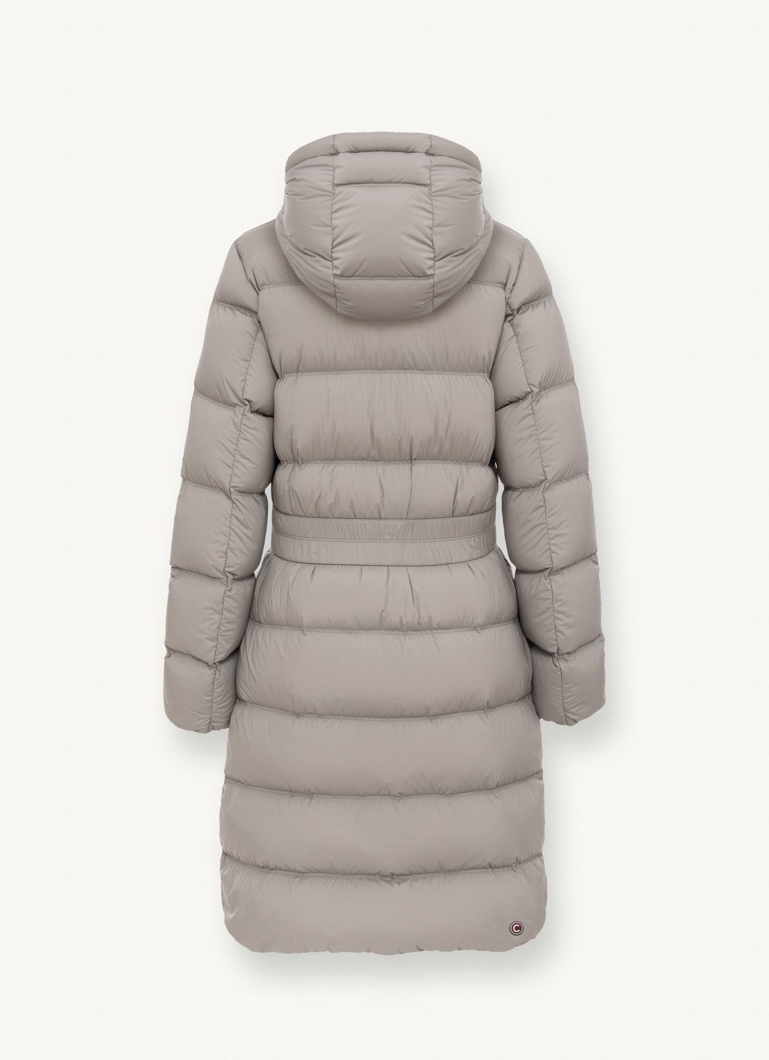 Colmar Daunenmantel mit Gürtel und fester Kapuze graubraun Damen