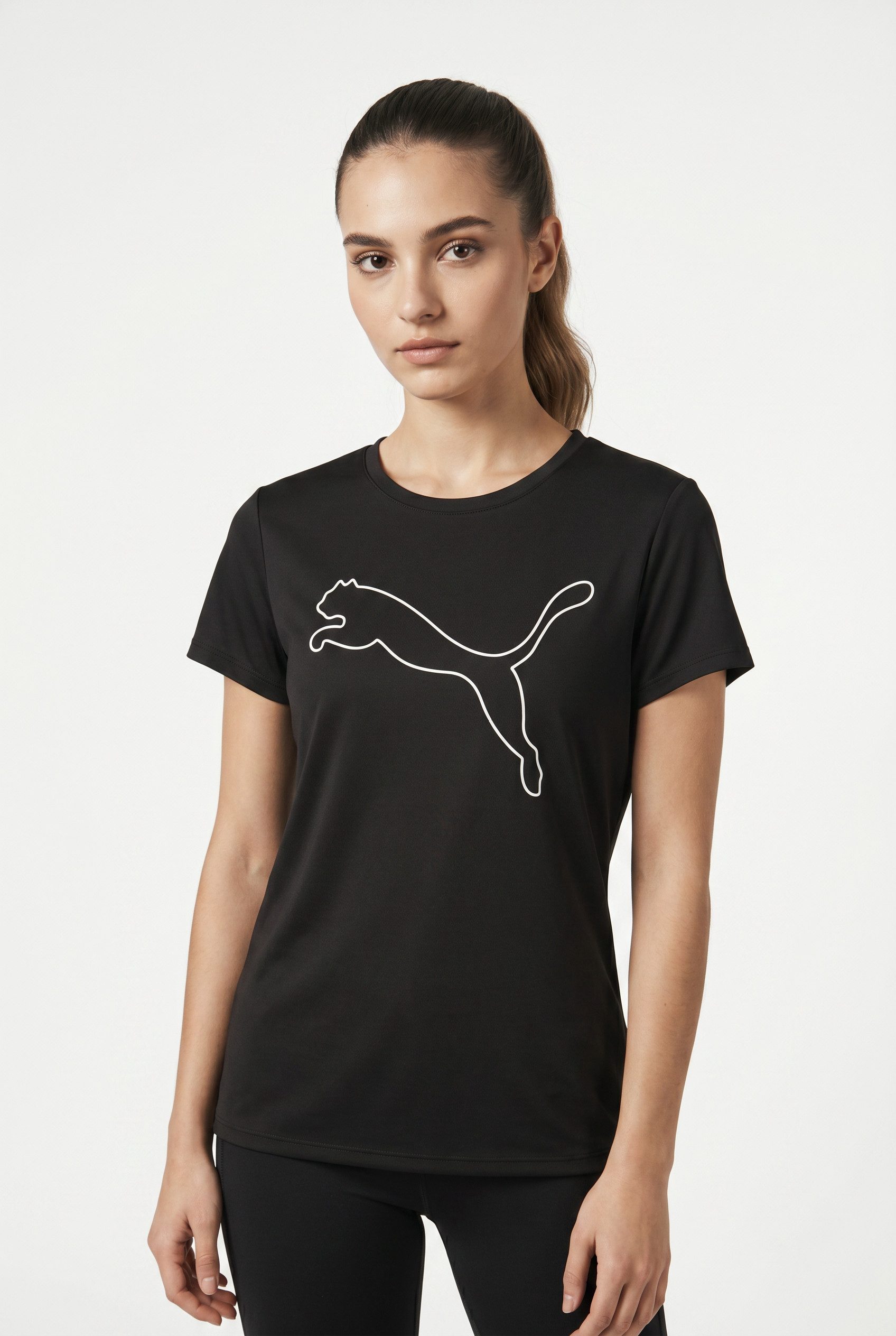 PUMA Trainingsshirt W TAD ESSENTIAL LOGO TEE Kurzarm, Sportmode, mit Rundhalsausschnitt