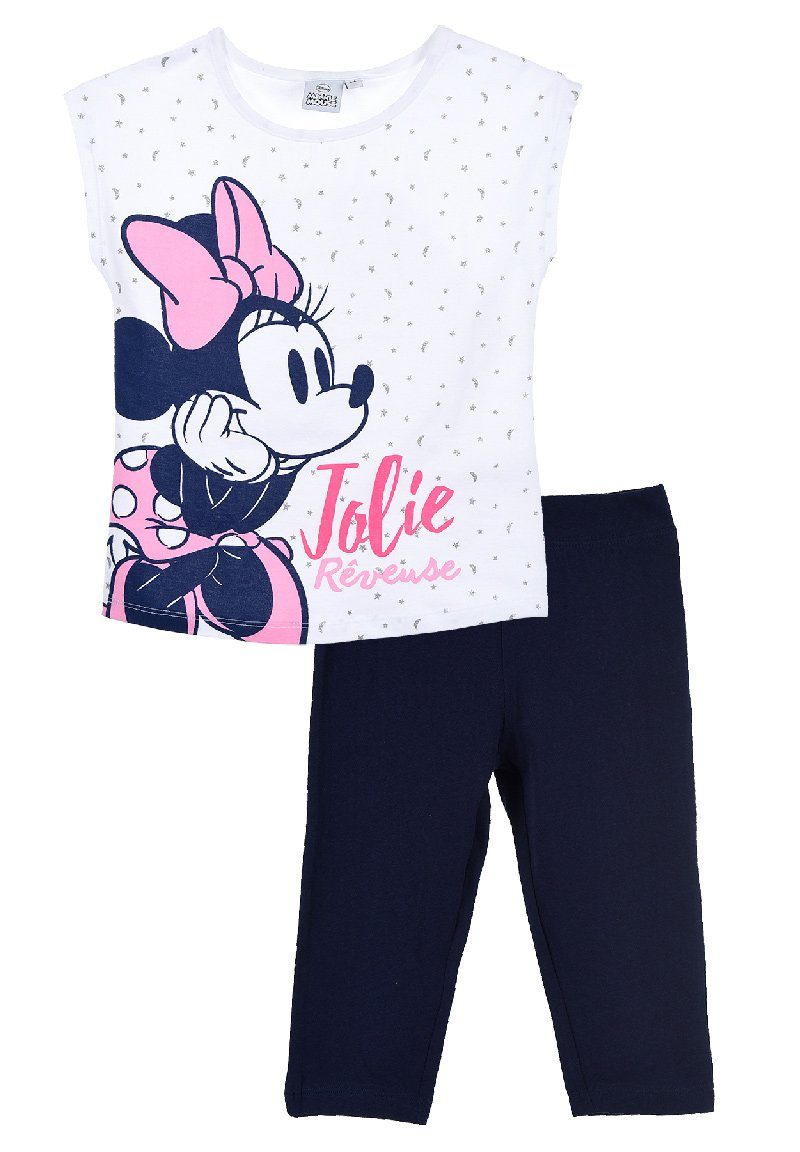 Schlafanzug Mouse tlg) + Maus Schlaf-Hose Schlafanzug kurzarm Kinder Shirt Minnie Kinder (2 Mini Pyjama Disney Mädchen