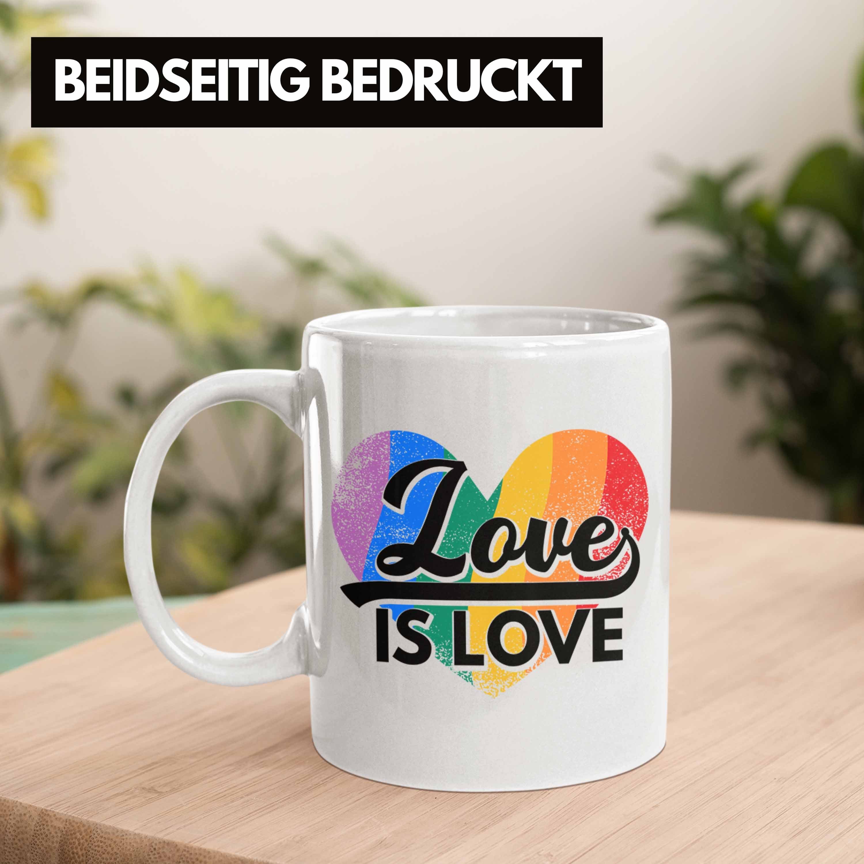 Is Love Trendation LGBT Regenbogen Trendation Transgender Weiss - Tasse Grafik Geschenk für Love Tasse Lesben Schwule Lustige Regenbogen