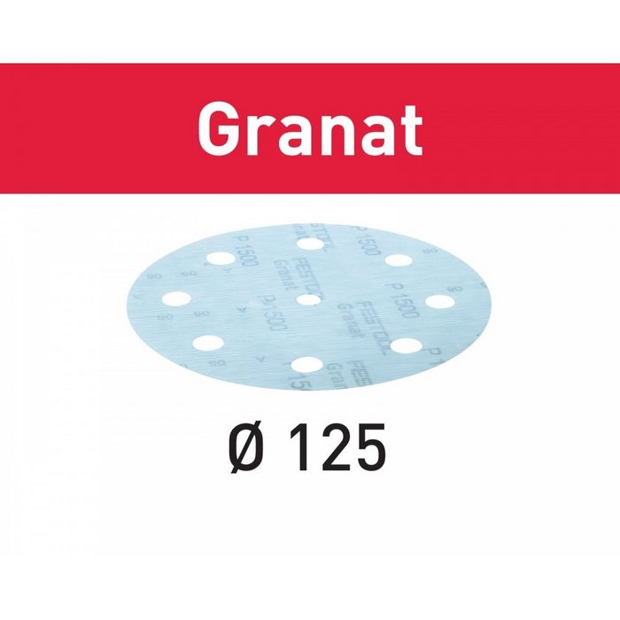 FESTOOL Schleifscheibe Schleifscheibe STF D125/8 P1500 GR/50 Granat (497182) 50 Stück
