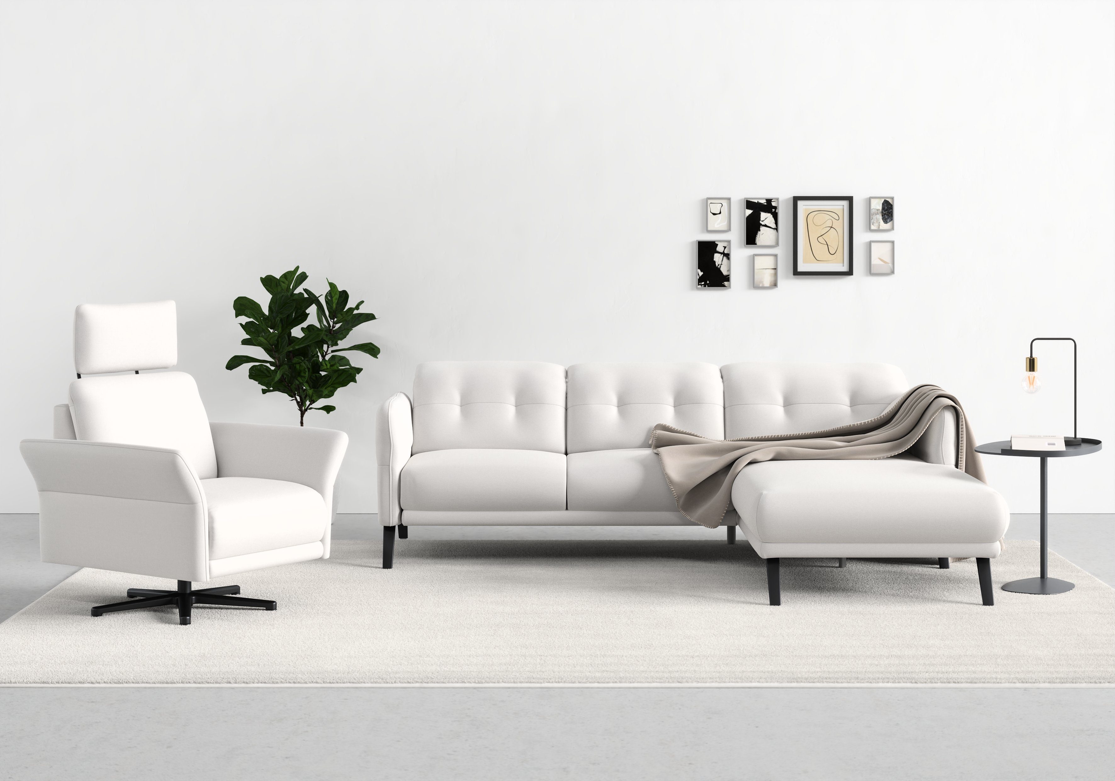 sit&more Ecksofa Scandia, Wahlweise mit Kopfteilverstellung und Armteilfunktion | Ecksofas