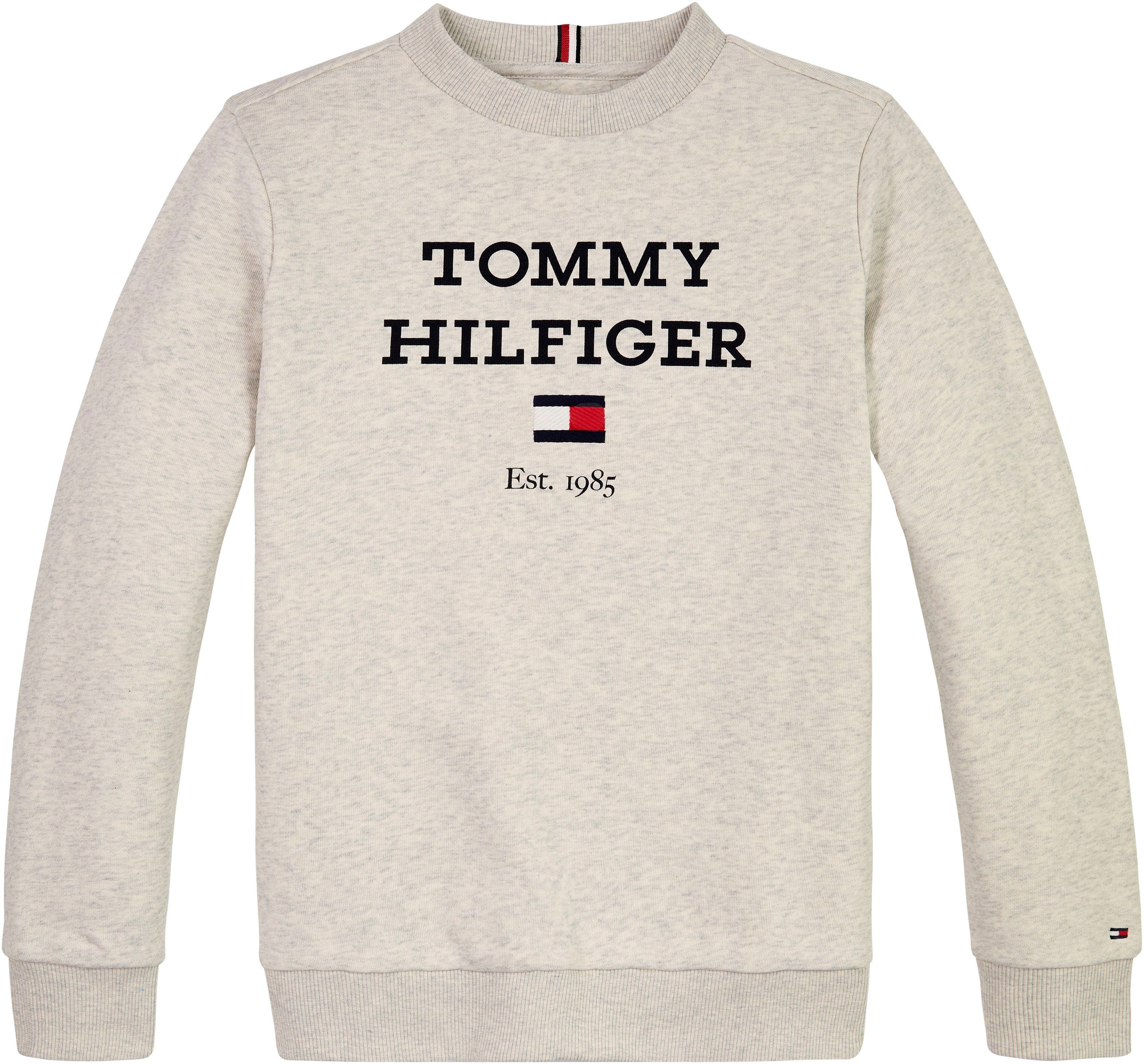 Tommy Hilfiger Sweatshirt TH LOGO großem grey SWEATSHIRT light mit Logo