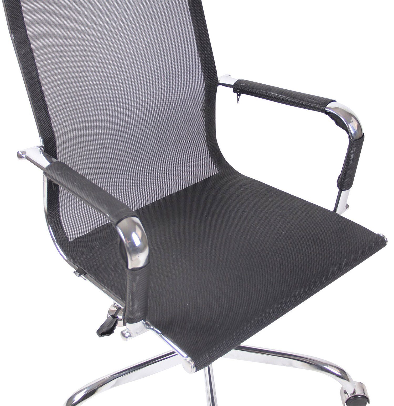 TPFLiving Bürostuhl Brand mit bequemer Metall Sitzfläche: Netzbezug Gestell: - geformter chrom ergonomisch Drehstuhl, Gamingstuhl), (Schreibtischstuhl, Rückenlehne schwarz Chefsessel