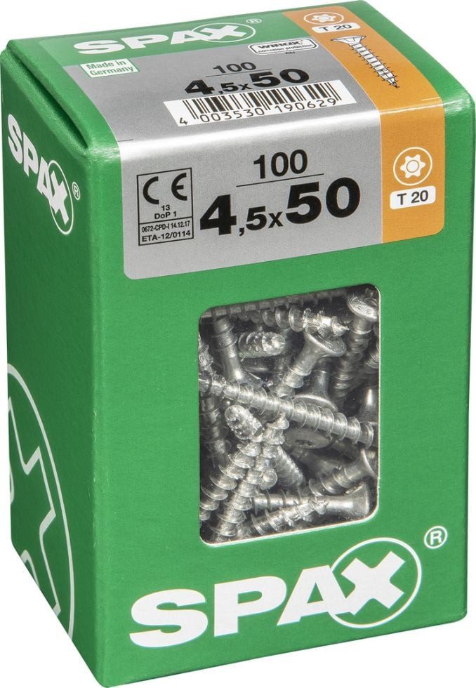 SPAX Holzbauschraube Spax Universalschrauben 4.5 x 50 mm TX 20 - 100