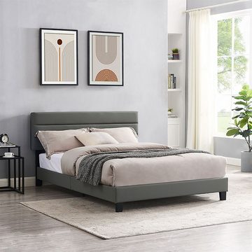 CARO-Möbel Polsterbett BEDFORD, Polsterbett 140x200 cm mit Kunstleder Bezug Bett inkl. Lattenrost
