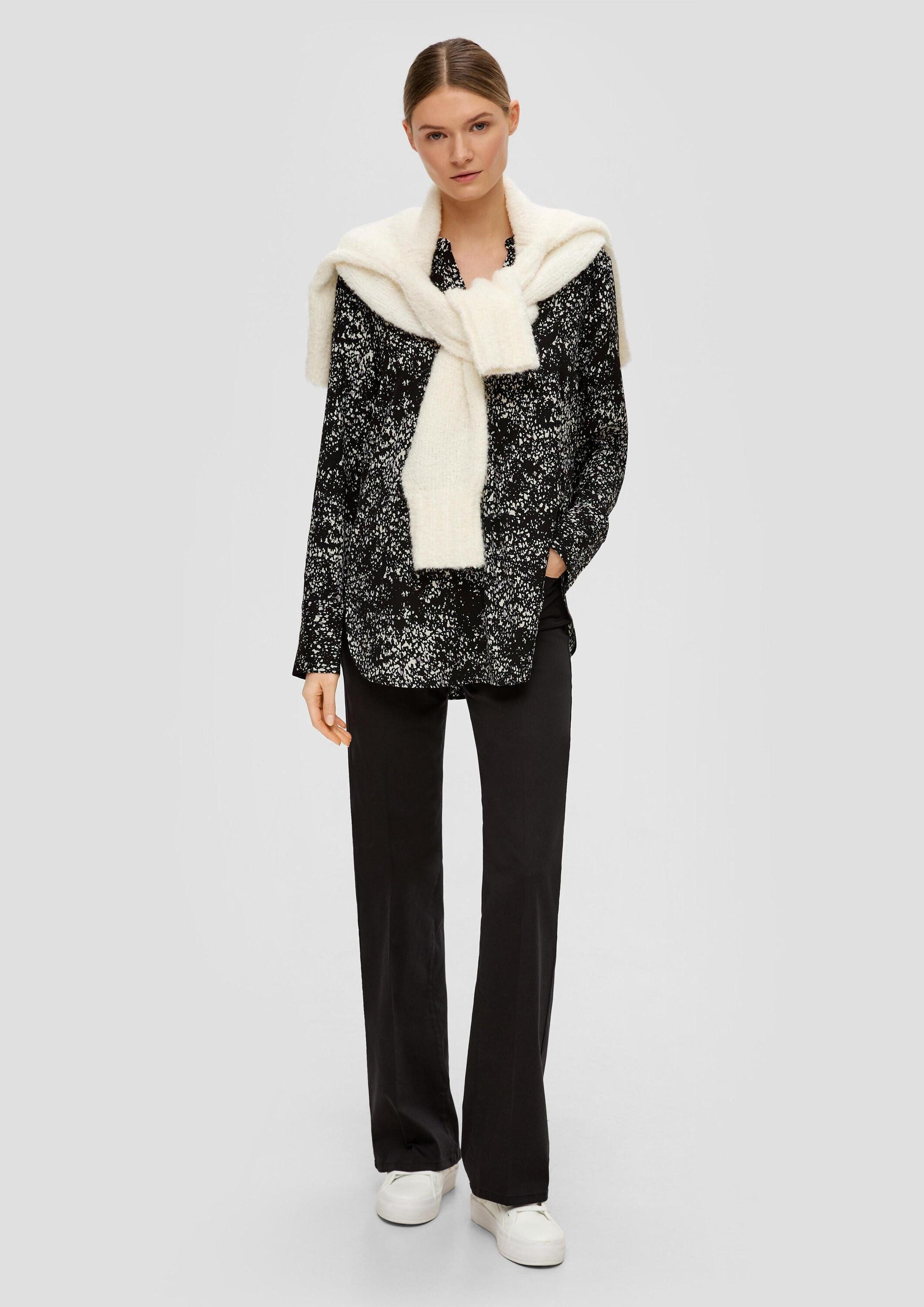 s.Oliver Langarmbluse Bluse Gemusterte Bluse im Loose Fit