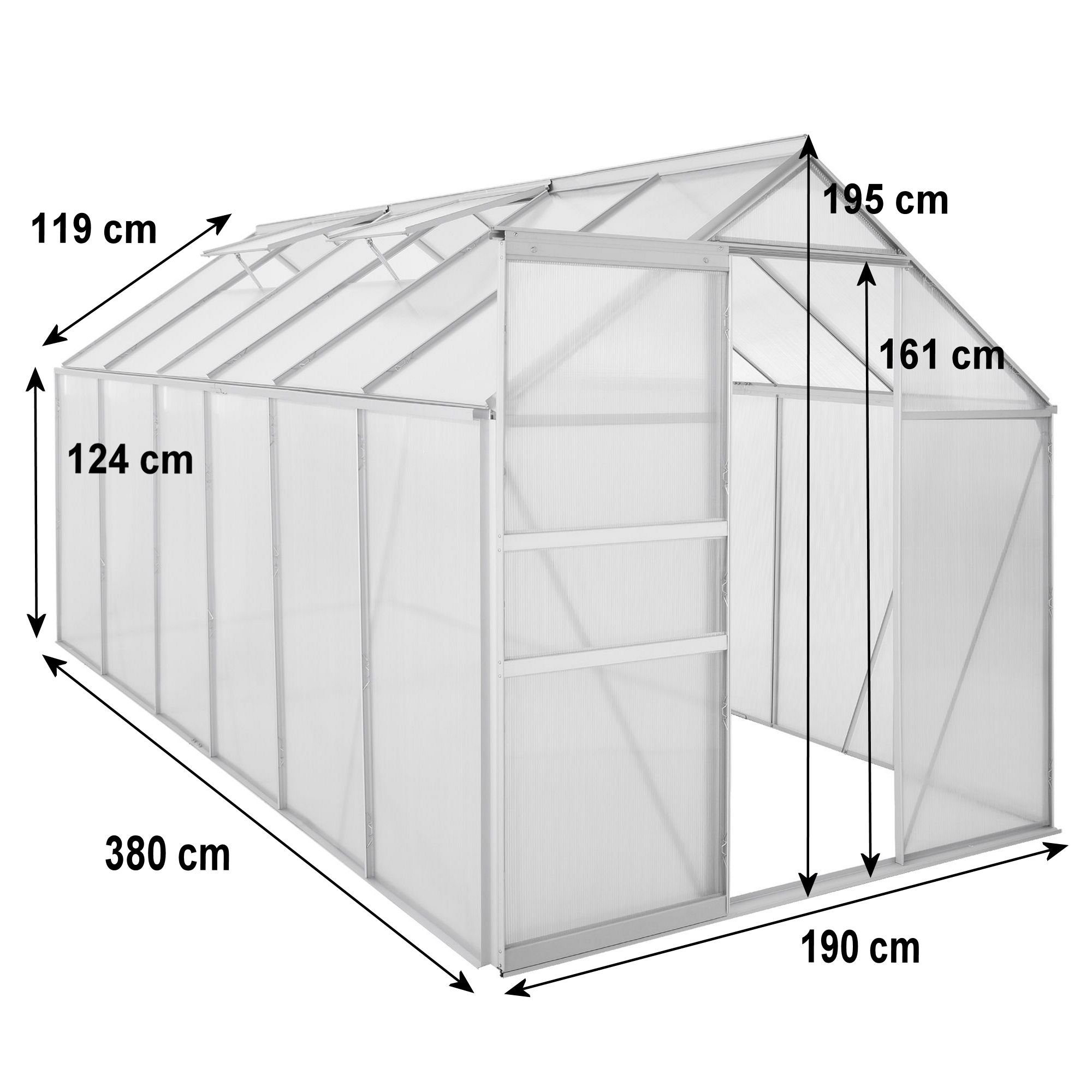 Zelsius Gewächshaus Aluminium Gewächshaus 380 x günstig online kaufen