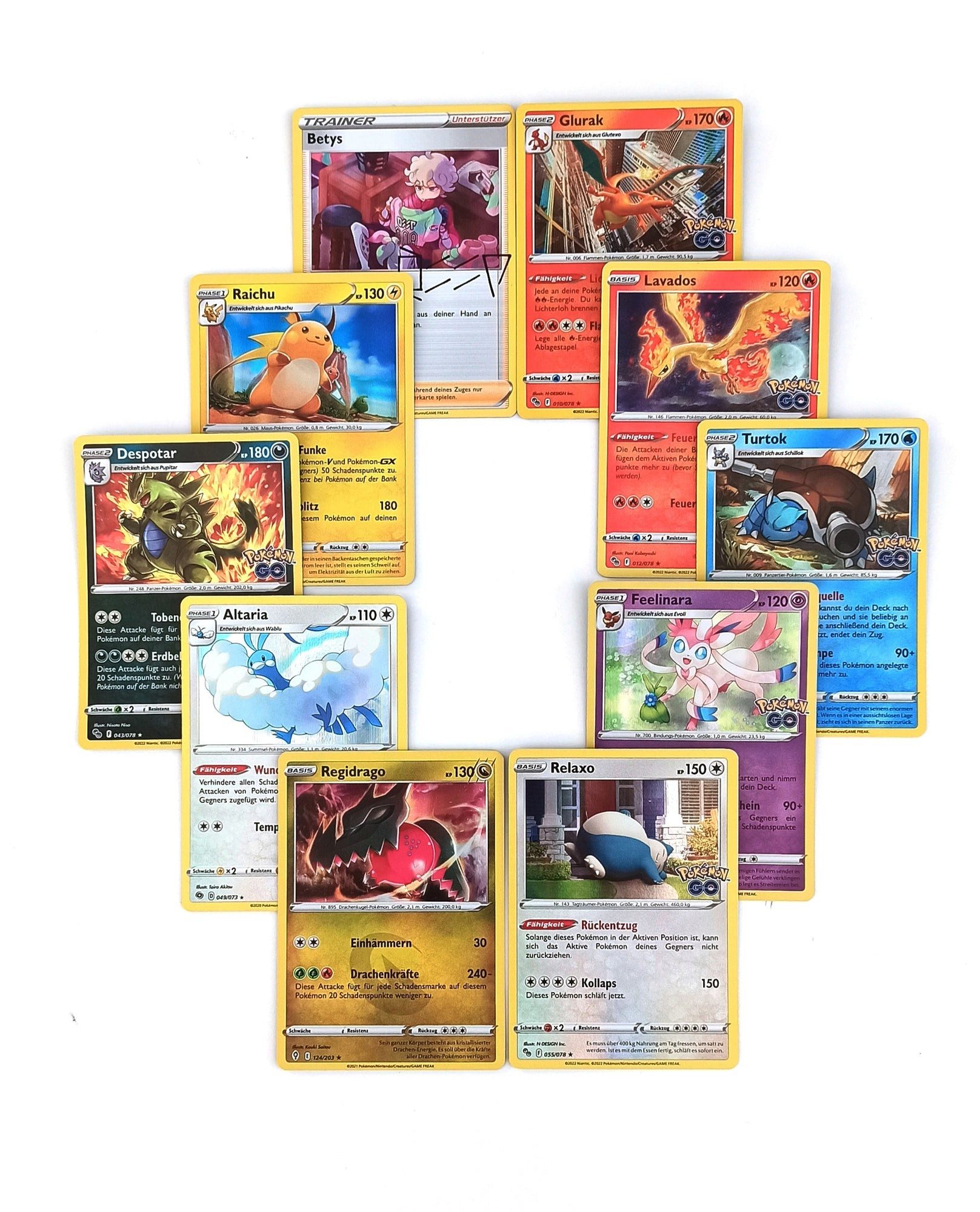 The Pokémon Company International Sammelkarte 10 sehr seltene HOLO * Stern Pokémon-Karten HOLO-RARE old frame - Deut