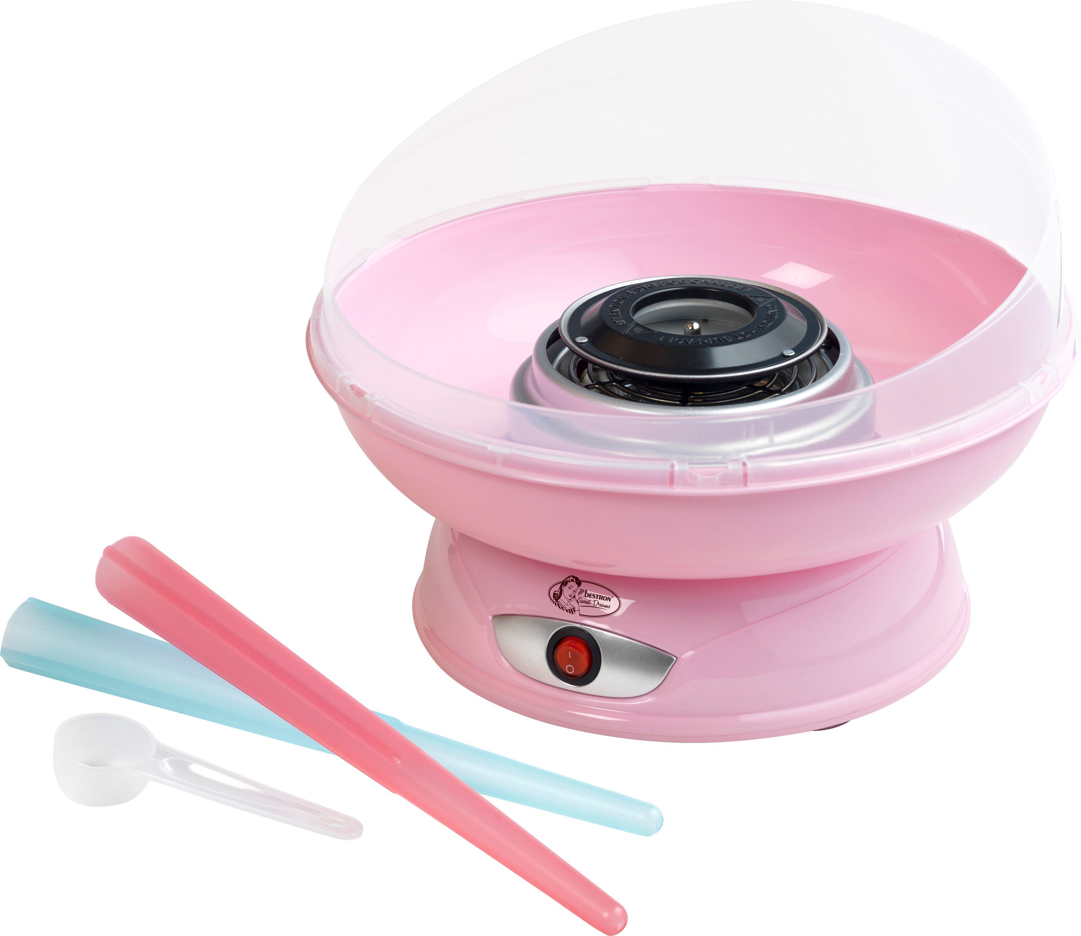 bestron Zuckerwattemaschine Sweet Dreams, im Retro Design, 420 Watt, Farbe: Rosa