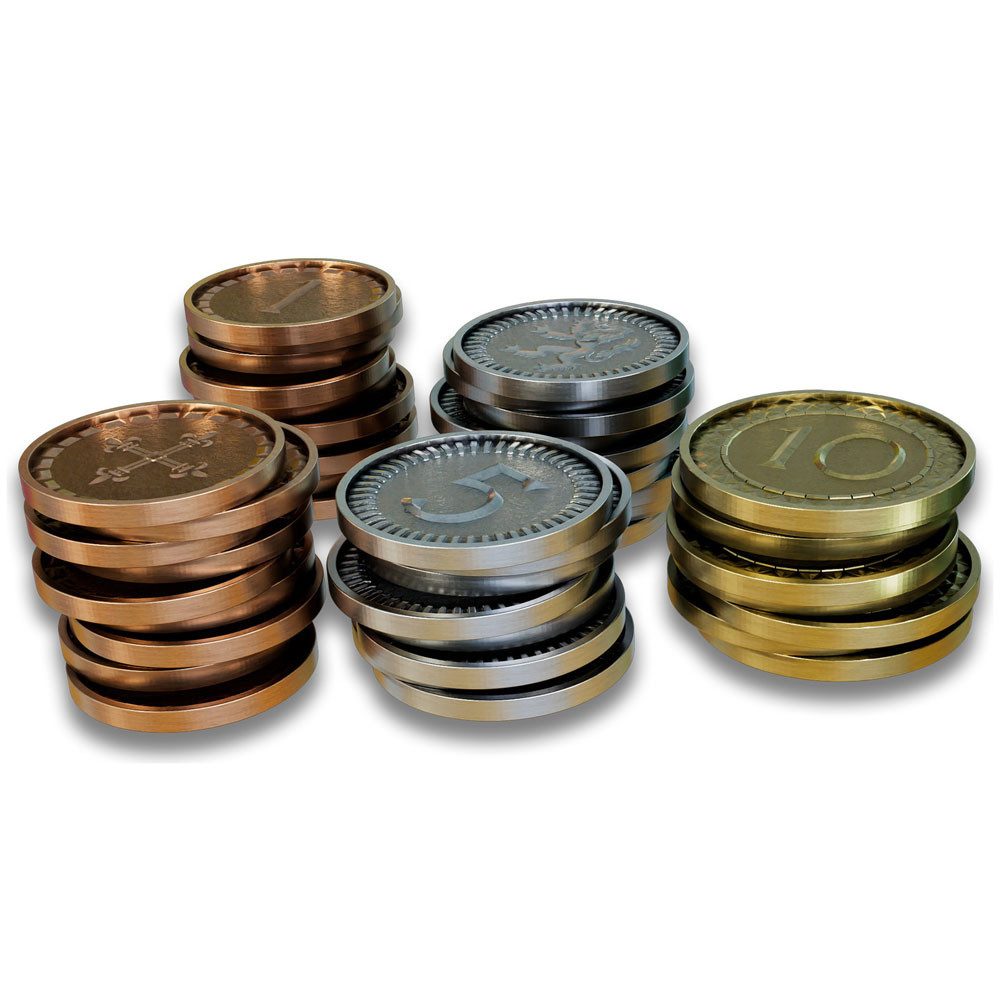 Karma Games Spiel Metal Coins for Clans of Caledonia - Spielgeld