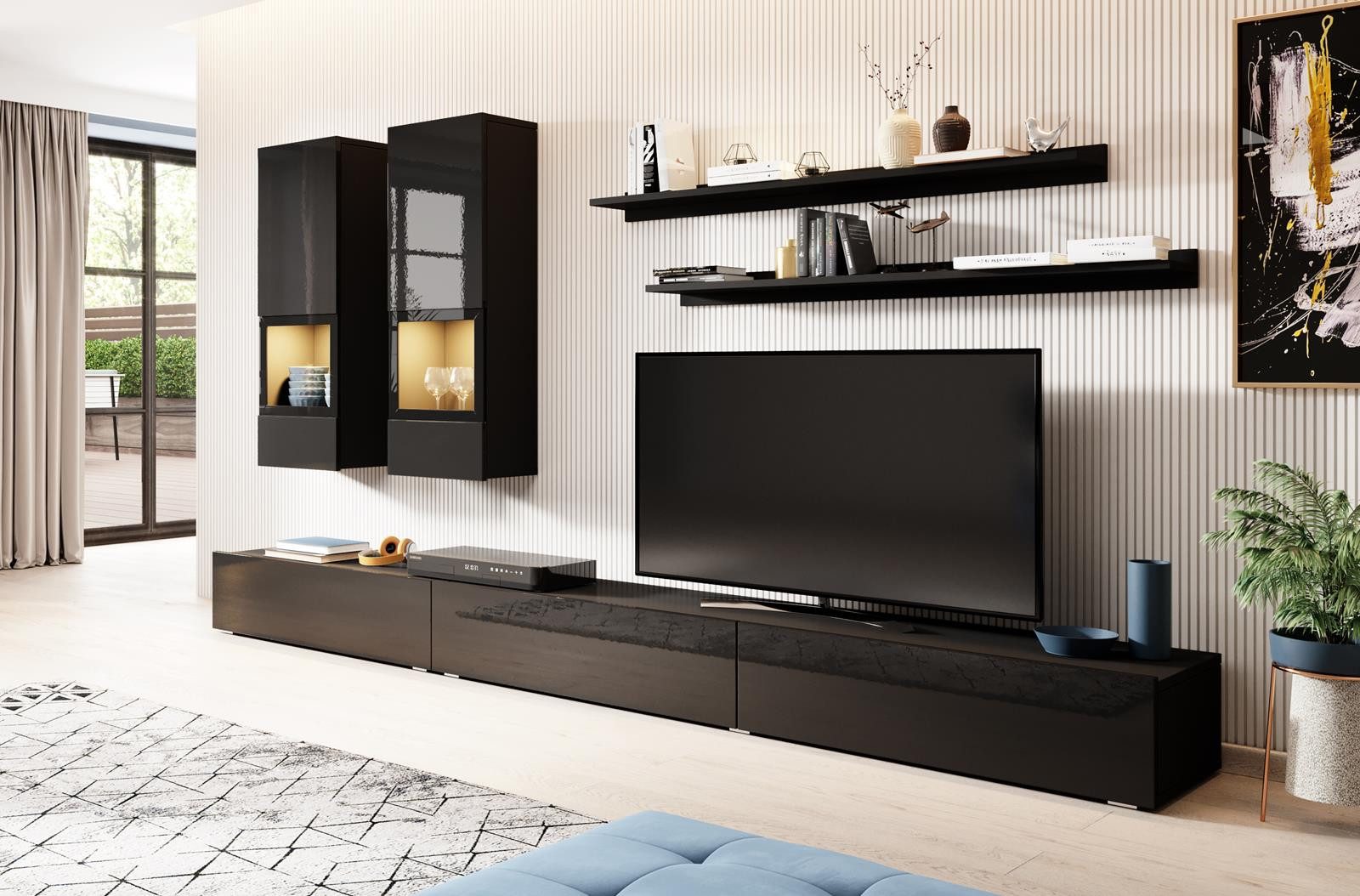 Compleo Wohnwand für große Wohnzimmer im modernen Stil MEDIAS