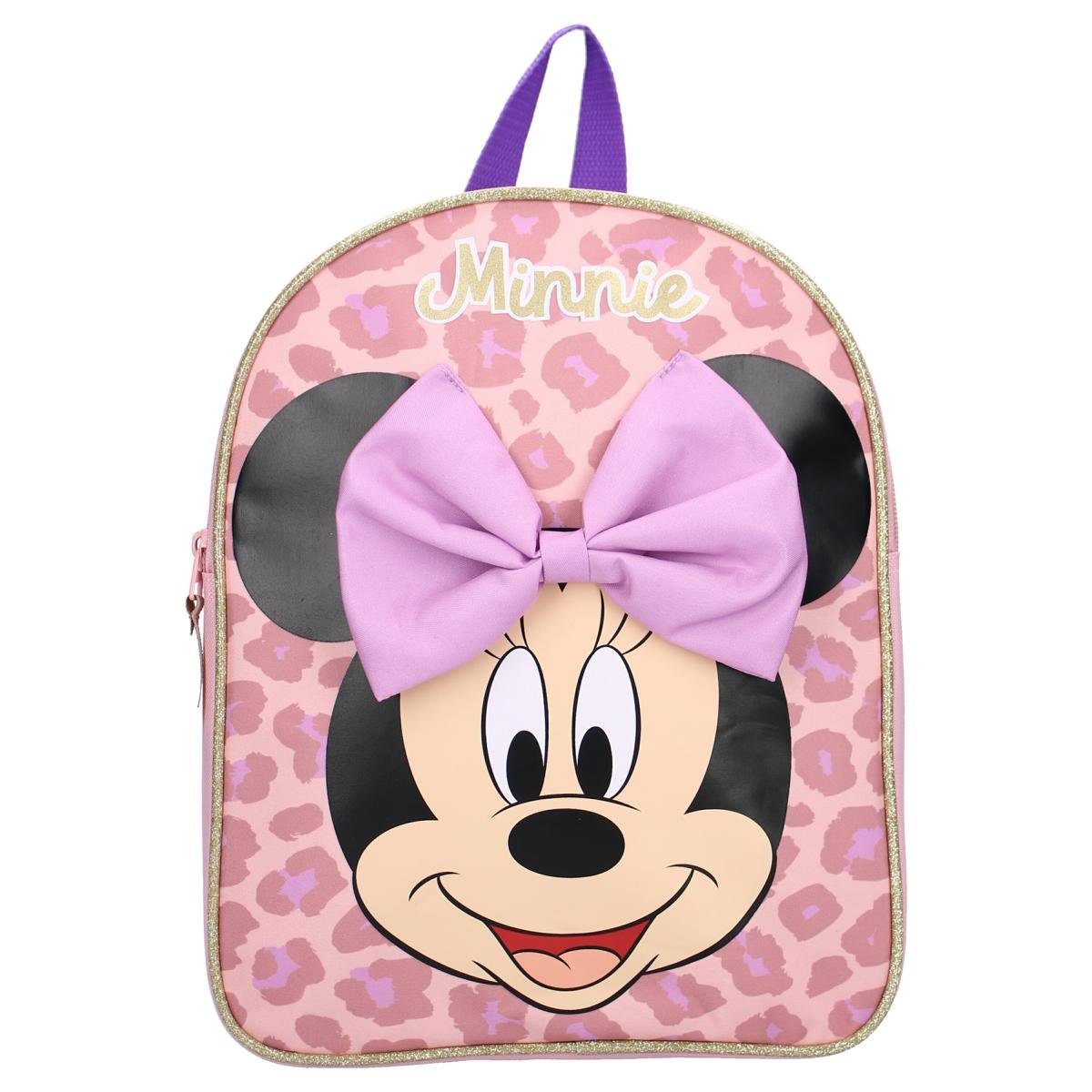 Vadobag Kinderrucksack Kinderrucksack 9 Liter Minnie Maus Real Cool (1-tlg), 3D Schleife