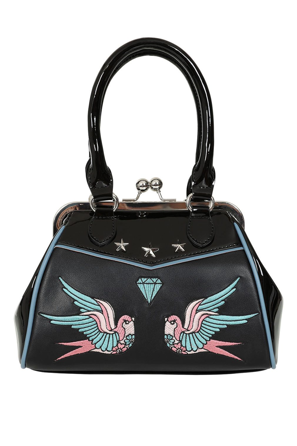 Banned Handtasche The Swallows Return, Rockabilly Vintage Schwalben Lack