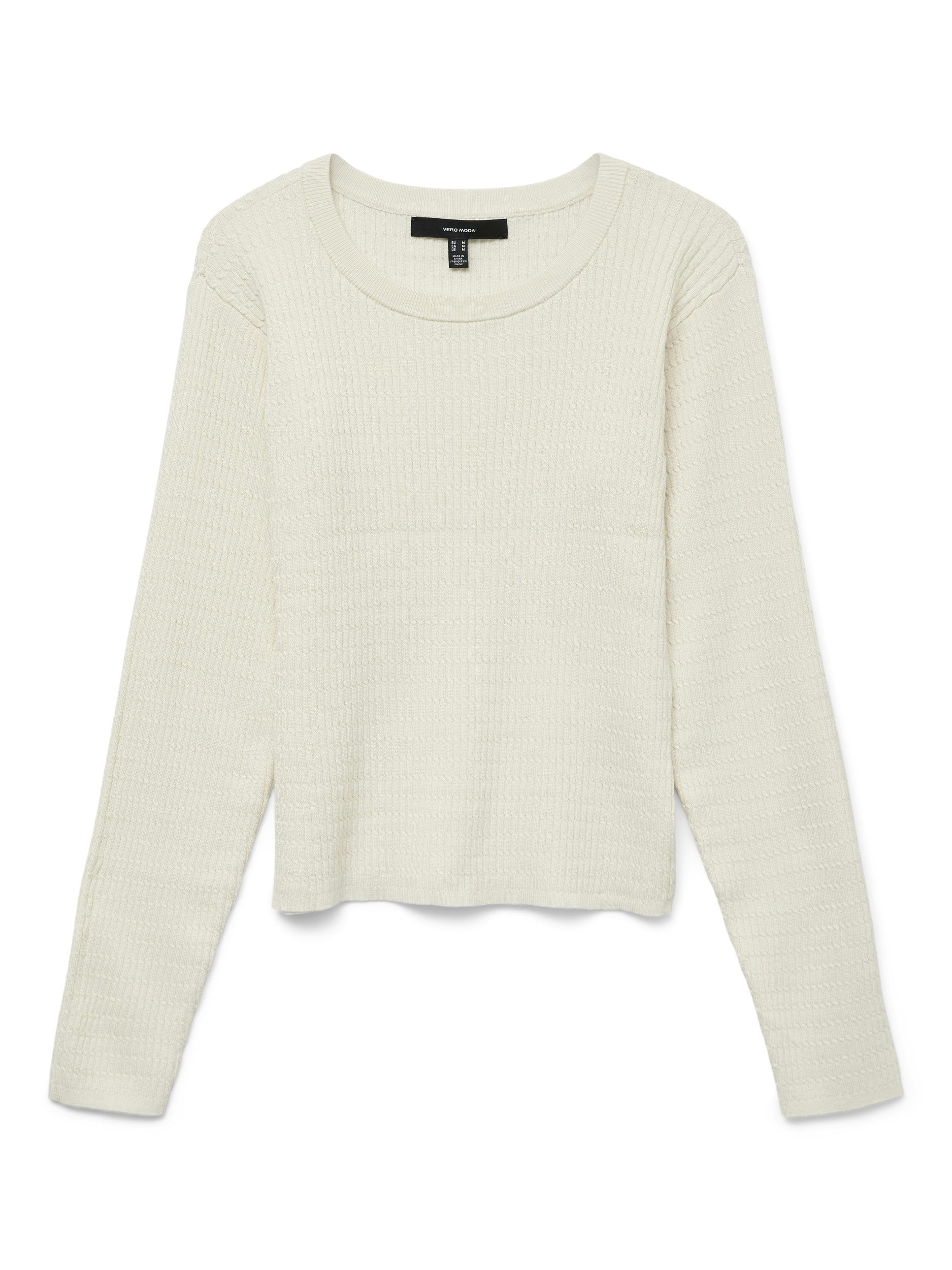 Strickpullover VMSILJE LS O-NECK CABLE PULLOVER Birch