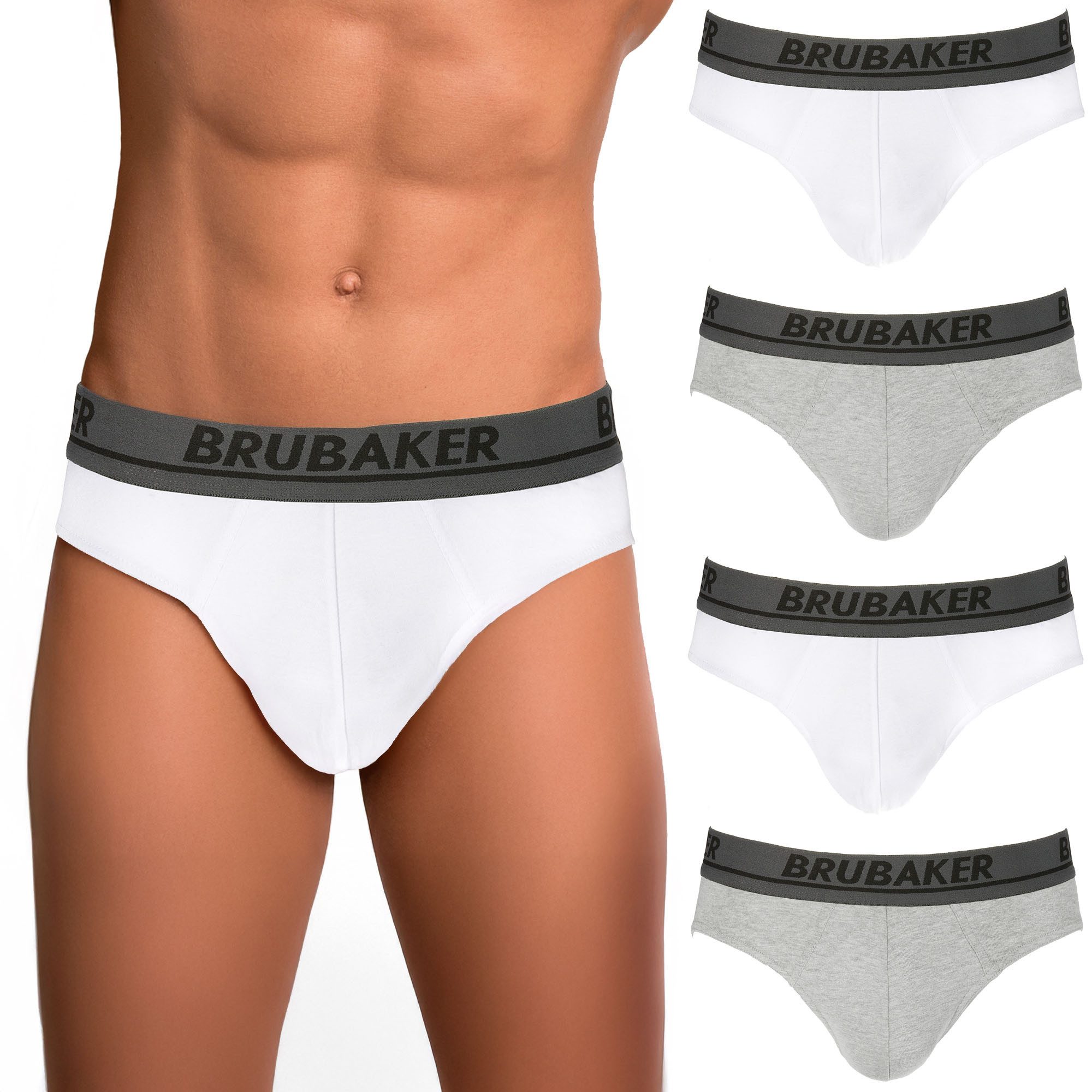 BRUBAKER Slip 4er Pack Herren Komfort Unterhosen mit elastischem Bund (Mehr günstig online kaufen