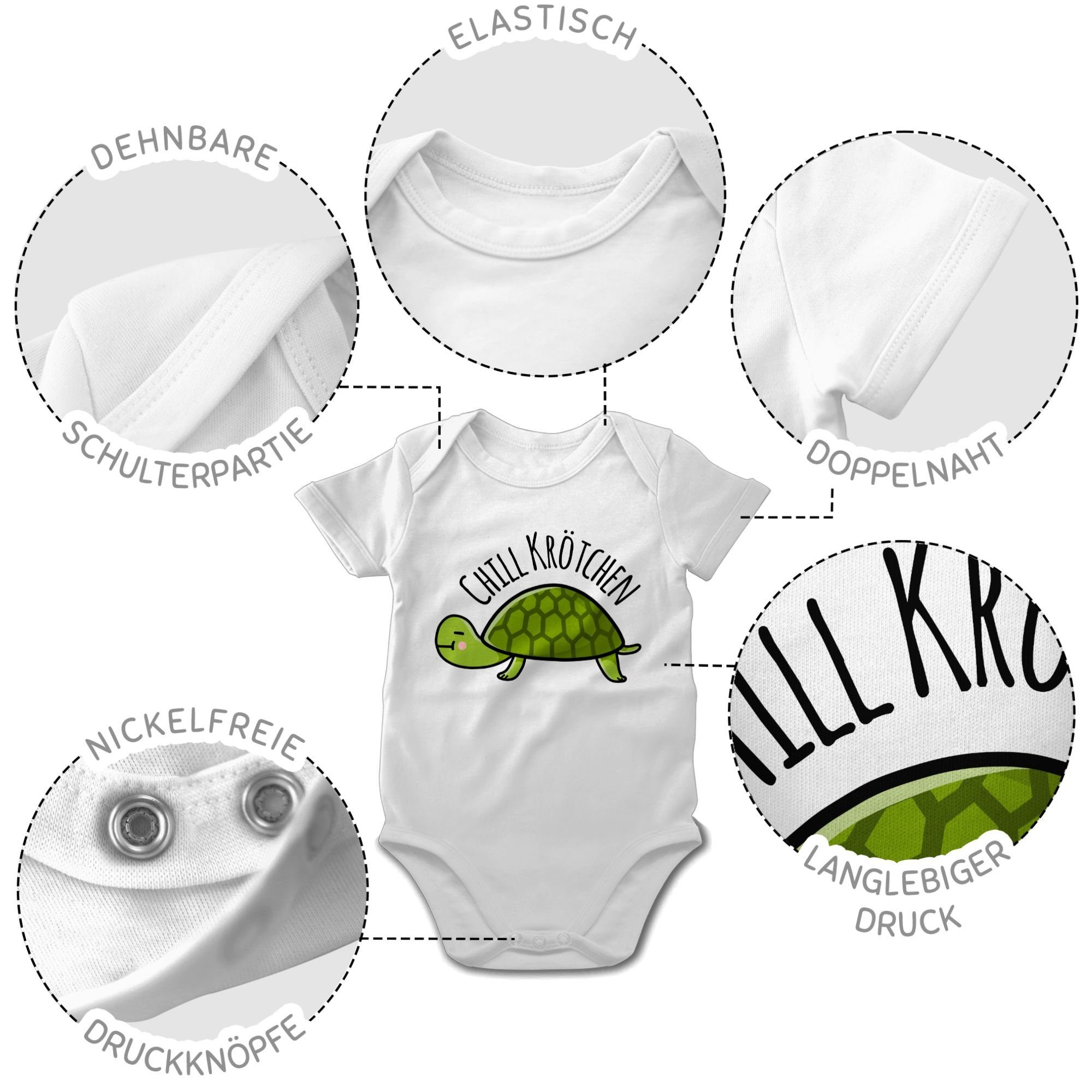 Krötchen Schildkröte Animal 1 Weiß Chill Shirtracer Shirtbody Print Tiermotiv Baby