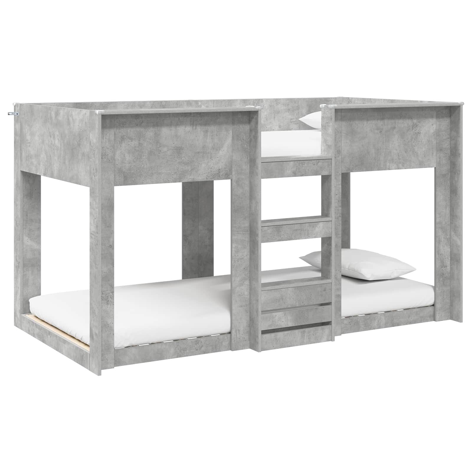 vidaXL Bett Etagenbett für Kinder Beton Grau 100 x 200 cm Holzwerkstoff (1-tlg)