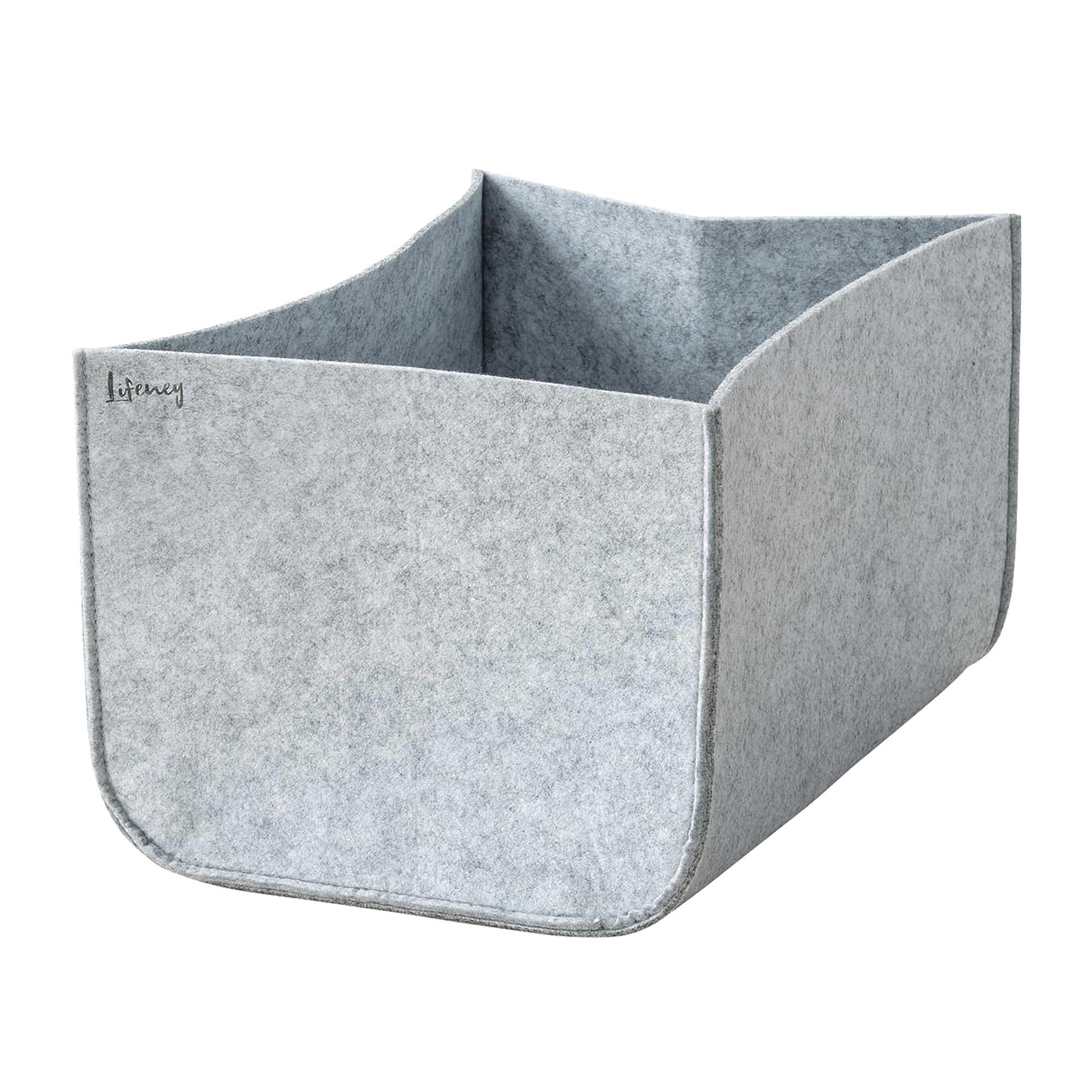 Lifeney Aufbewahrungsbox Aufbewahrungsbox Größe M aus Filz 33x33x33 cm für Kleiderschrank, Schrank Organizer, Stauraum & Ordnung, Farbe: Grau