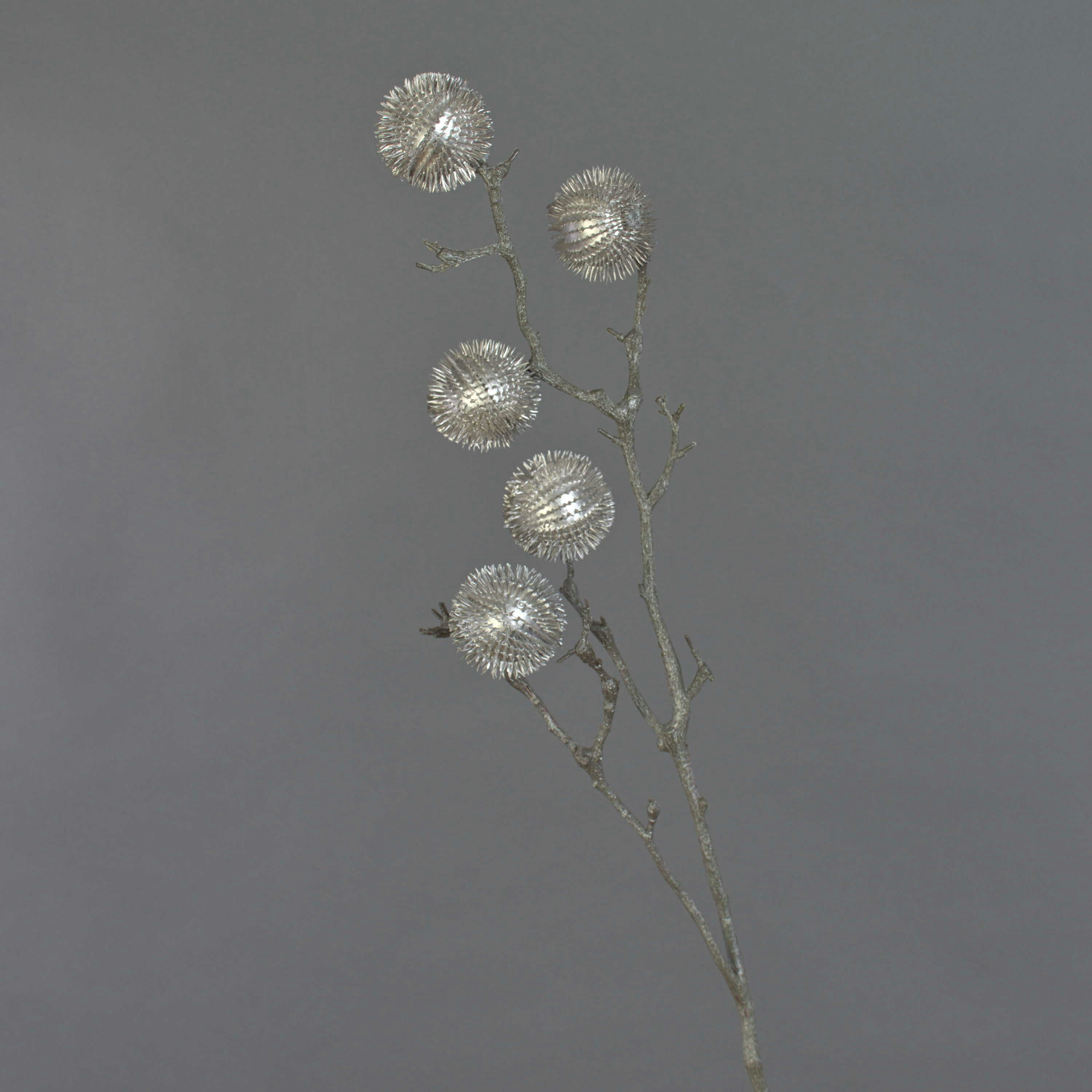 Kunstzweig Kunst Edeldistel Zweig Robby, Silber, 100cm, Ø6cm Distel (Mannstreu), artplants, Höhe 100.0 cm