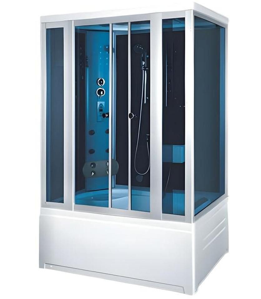 JVmoebel Eckdusche Multifunktionsdusche 150x80 cm Acryl Glas Aluminium Wellness Dusche, Made in Europe