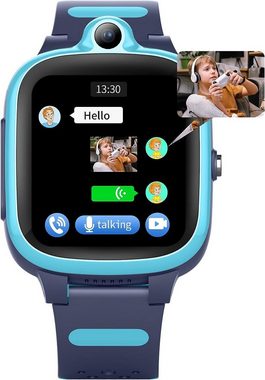 Fitonme Smartwatch (Andriod IOS), Kinder Smartwatch mit Videoanruf, Schrittzähler, SOS - Himmelblau