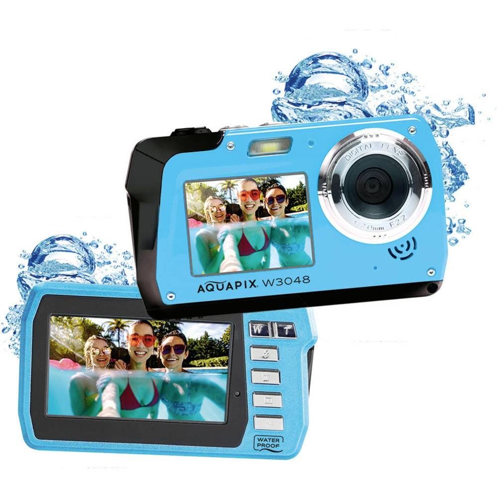 Aquapix W3048-I "Edge" Iceblue Unterwasserkamera Kompaktkamera (Unterwasserkamera, Frontdisplay)