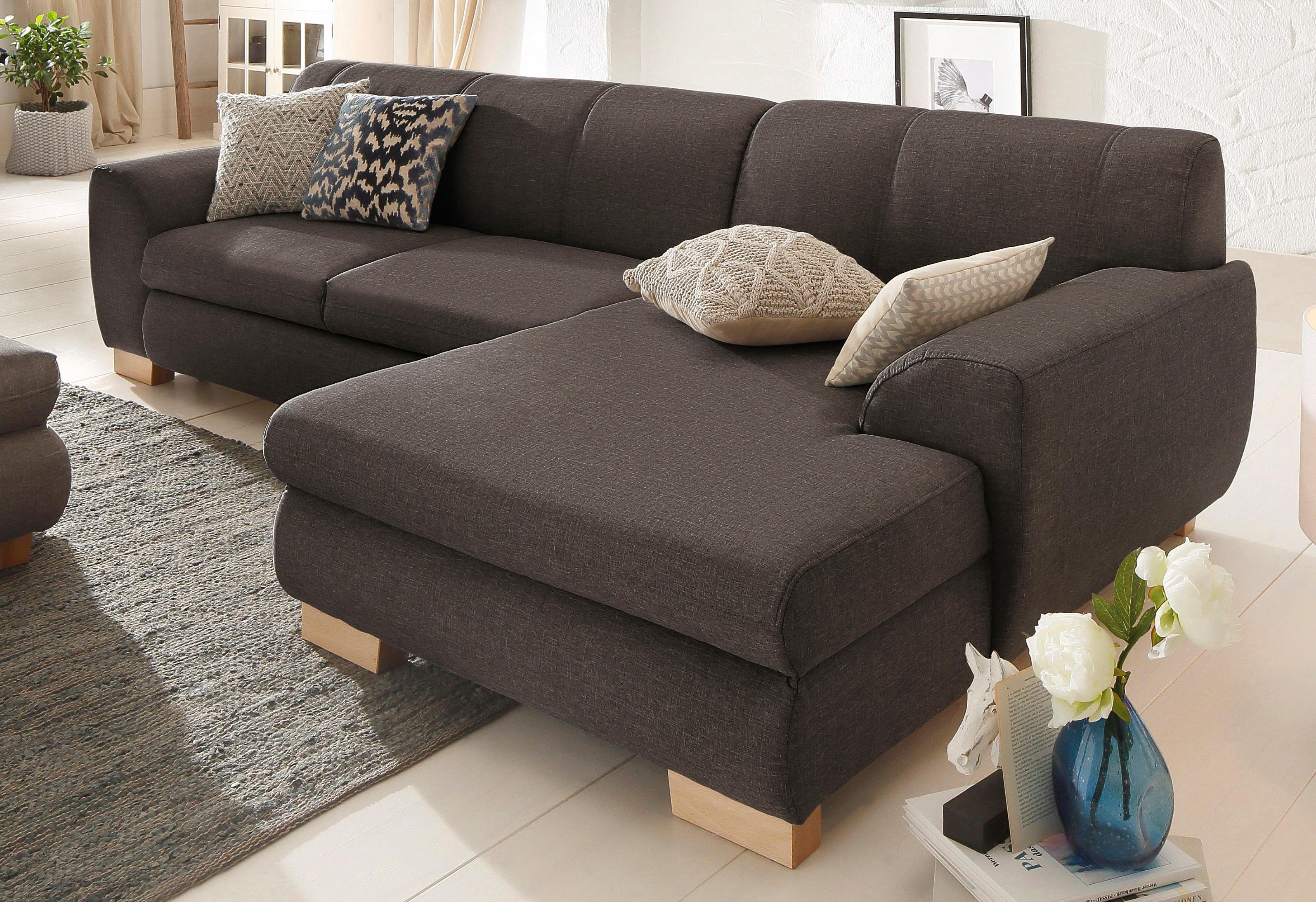 Home affaire Ecksofa Nika L-Form, Polsterecke, Struktur fein oder Melrose/Struktur, mit Bettfunktion