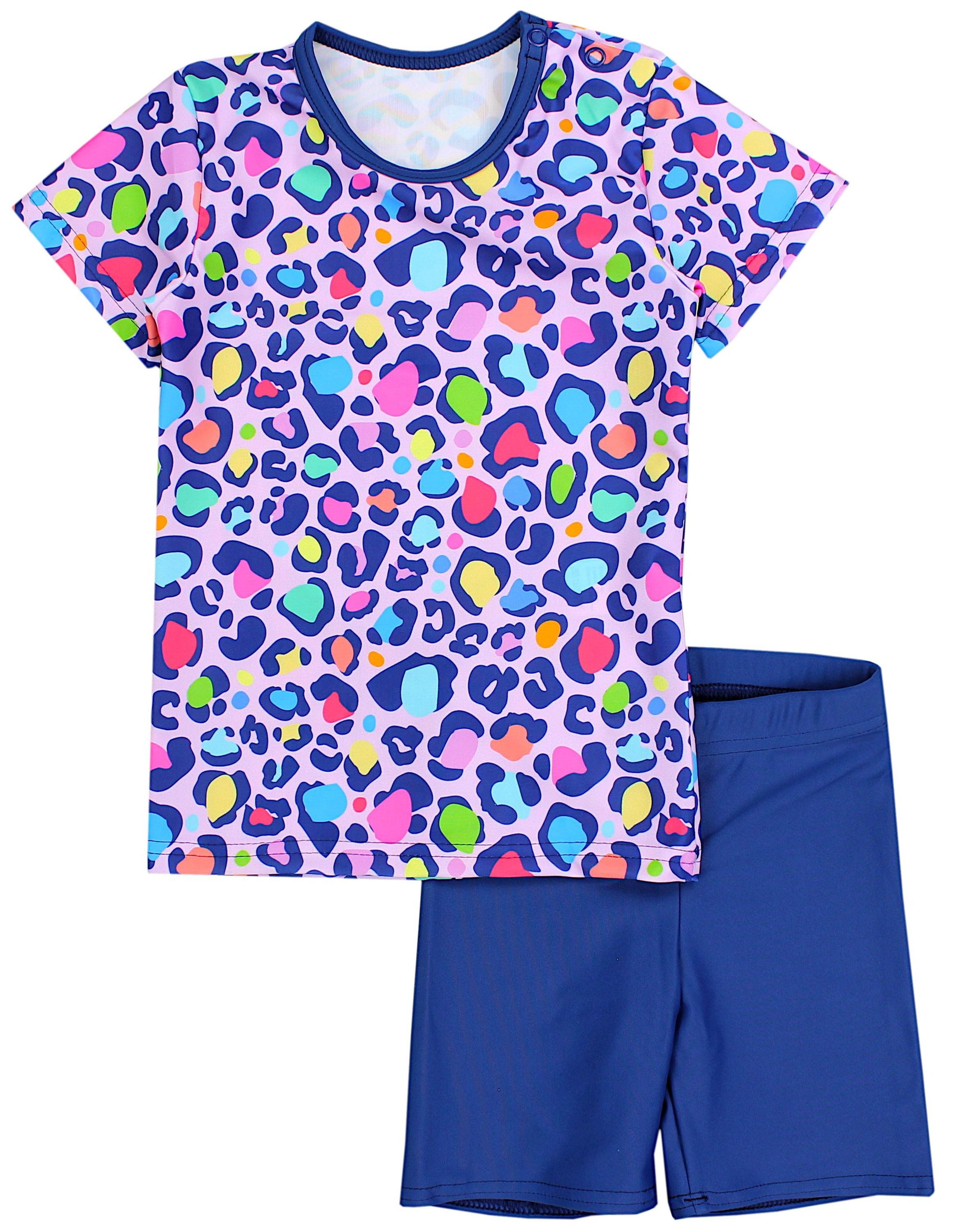 Aquarti Badeanzug Baby Mädchen Zweiteiler Kinder Badeanzug Set Shirt Badehose UV-Schutz