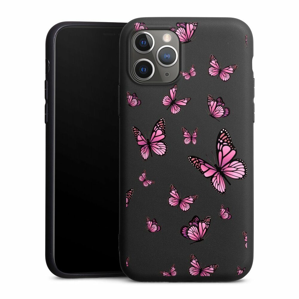 DeinDesign Handyhülle Schmetterling Muster Motiv ohne Hintergrund  Schmetterlinge Pink, Apple iPhone 11 Pro Silikon Hülle Premium Case Handy  Schutzhülle