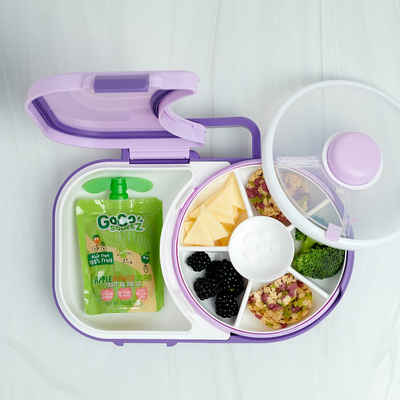 GoBeKids Lunchbox "GoBe Lunchbox", Auslaufsichere Lunchbox mit drehbarer Snackdose für viel Essenspaß