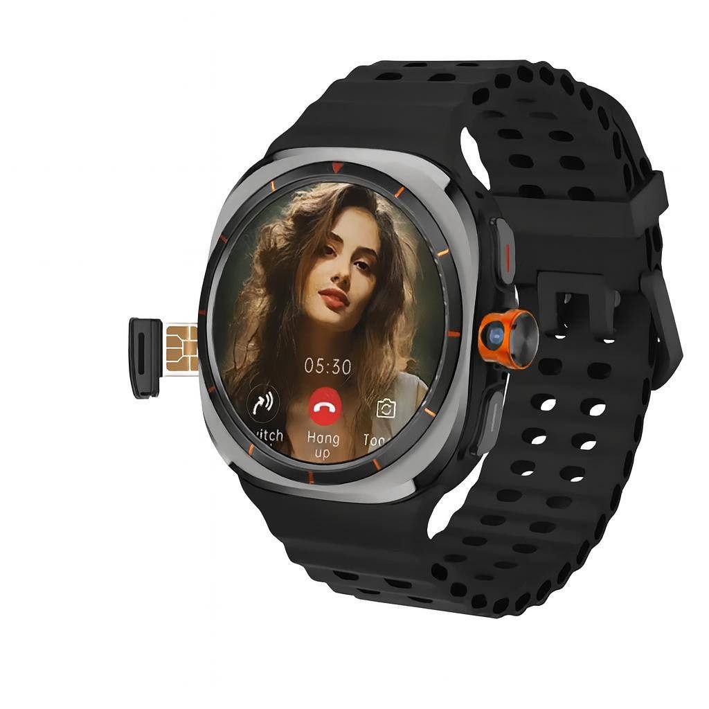 Nagham Ghazal Aswad Smartwatch AMOLED 1,46 Fitness Multifunktions-Sportaktivitäts-Tracker Smartwatch (4,8cm cm), AMOLED-Display, 4G-fähig, 1,46 Zoll, über 20 Sprachen und viel mehr