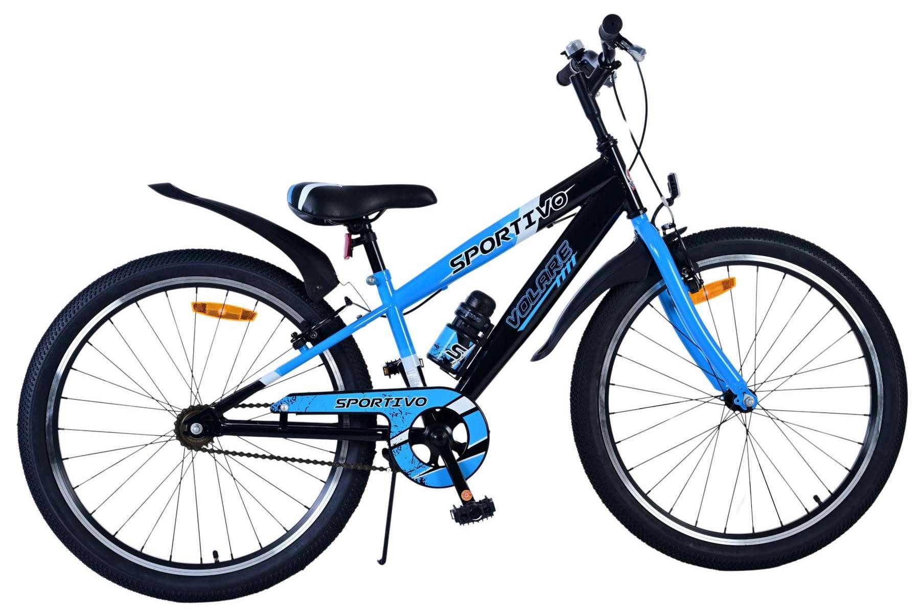 Kinderfahrrad Volare Sportivo Kinderfahrrad für Jungen - 24 Zoll in Schwarz Blau