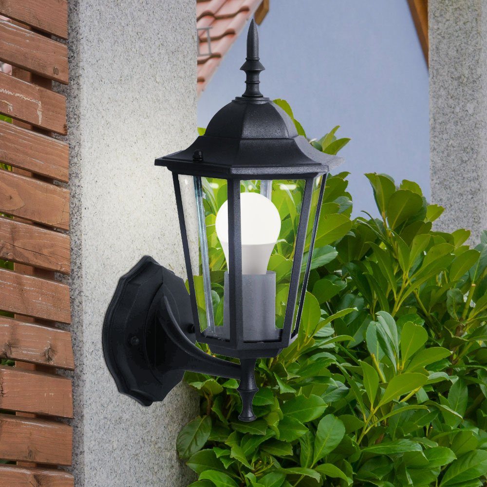 etc-shop LED Haustürleuchte Gartenlampe Laterne Außenwandleuchte Warmweiß, antik inklusive, Leuchtmittel Außen-Wandleuchte,