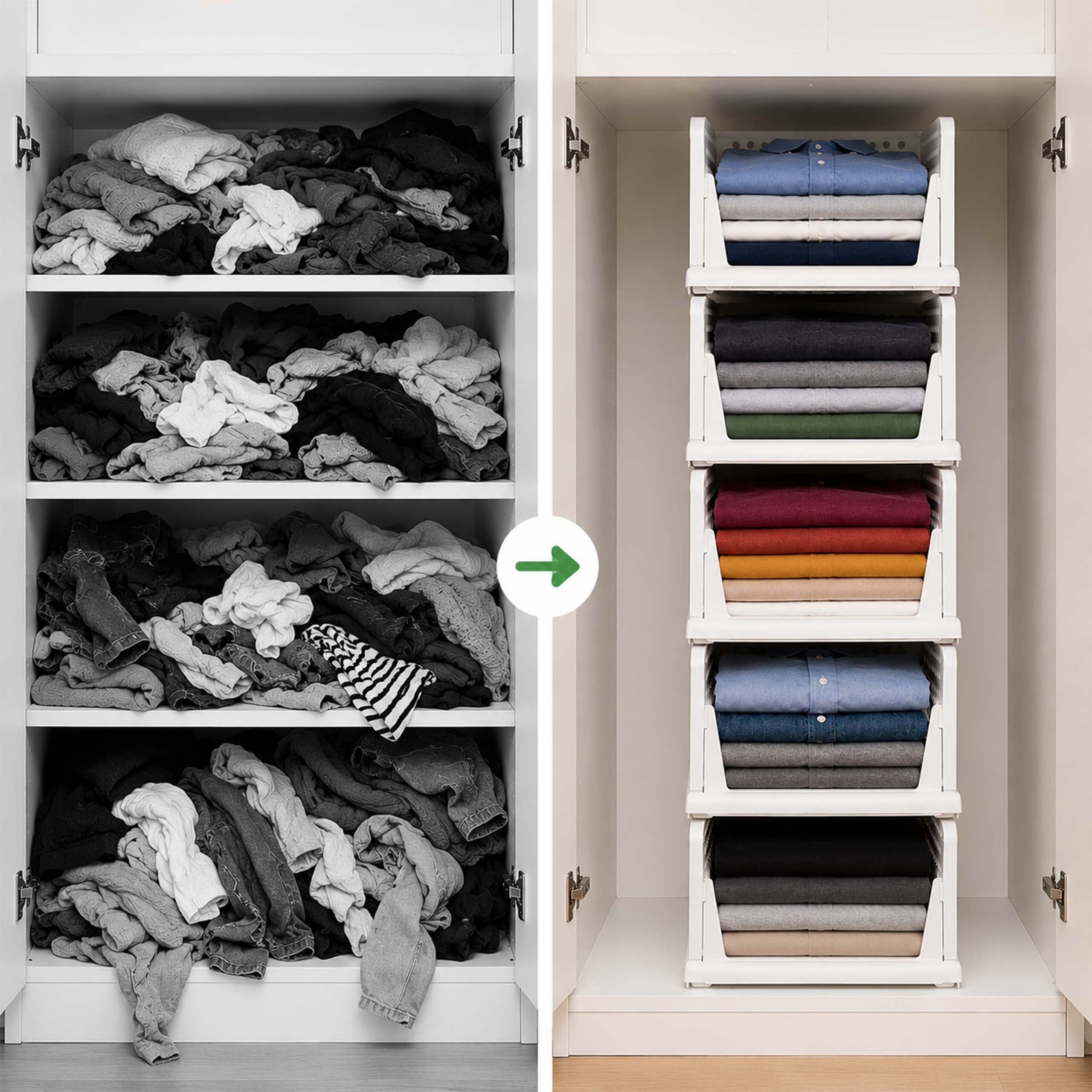 relaxdays Faltbox Kleiderschrank Organizer 5er Set, weiß