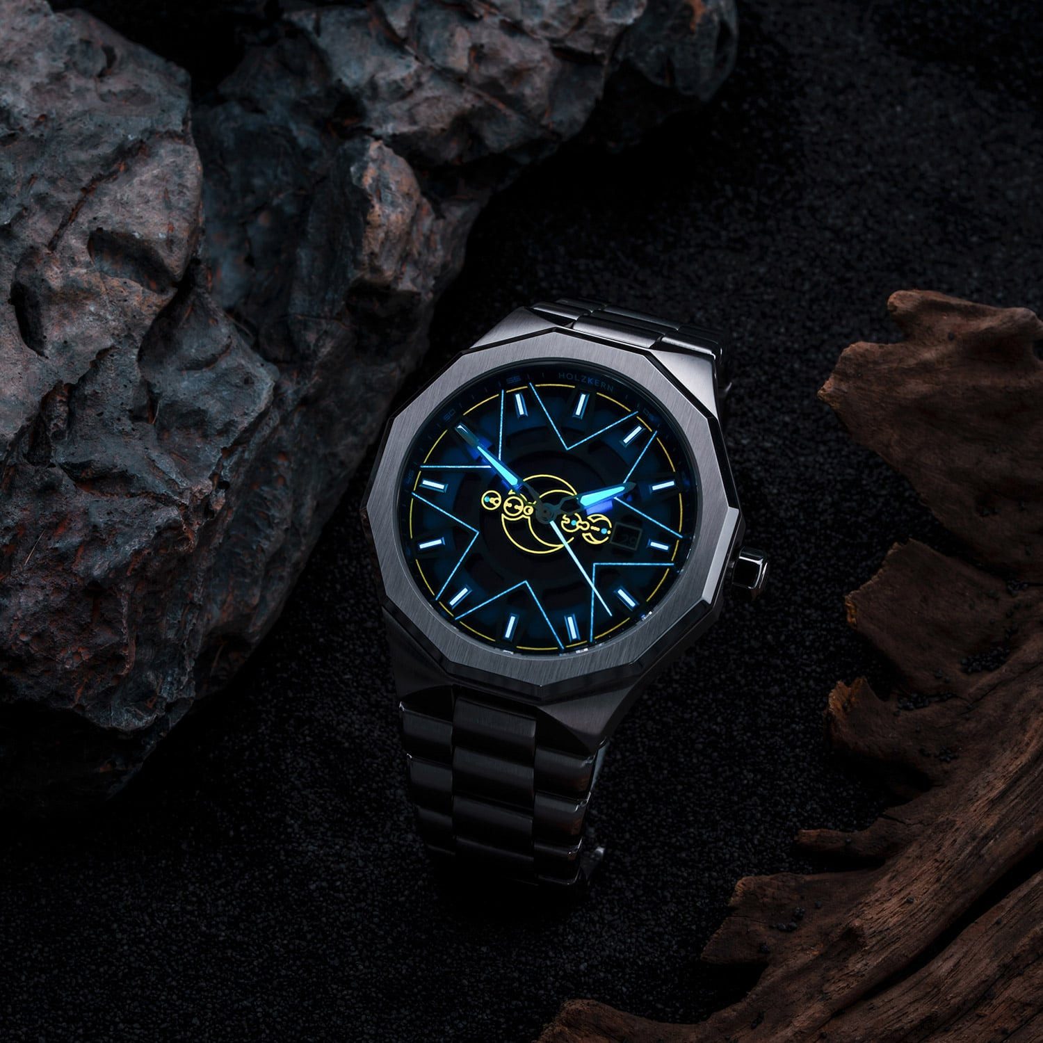 Holzkern Solaruhr 9010631023676, für Herren Star Trek™ Andorian Marmor/Blau